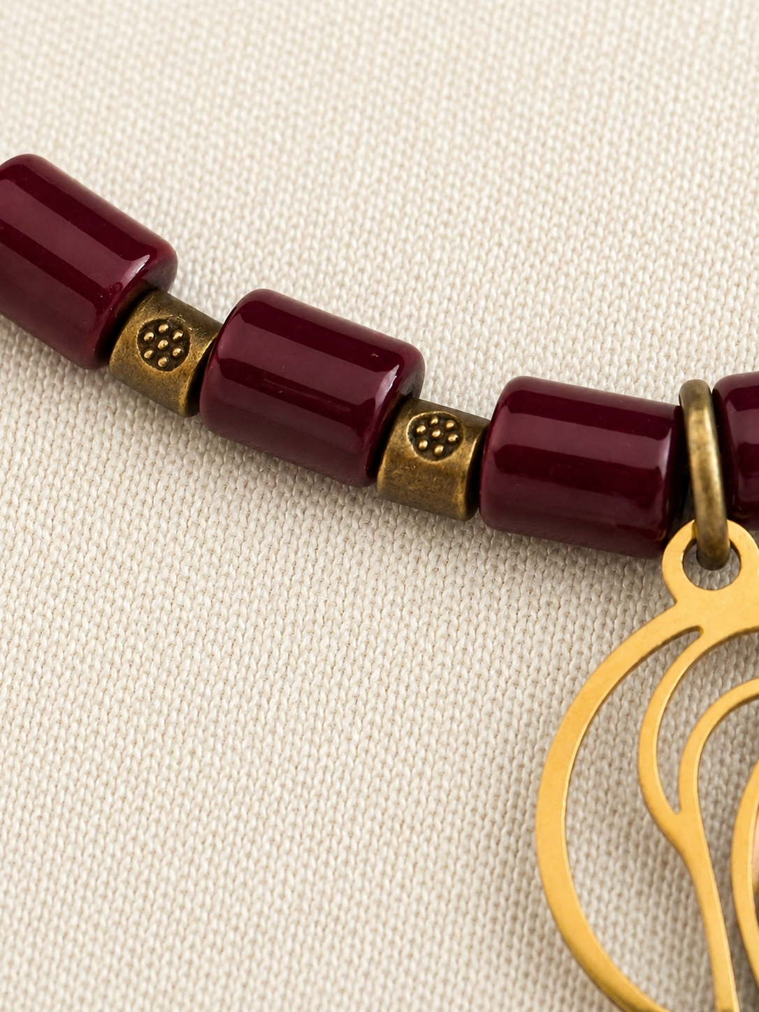 Burgundy Madonna Pendant Necklace
