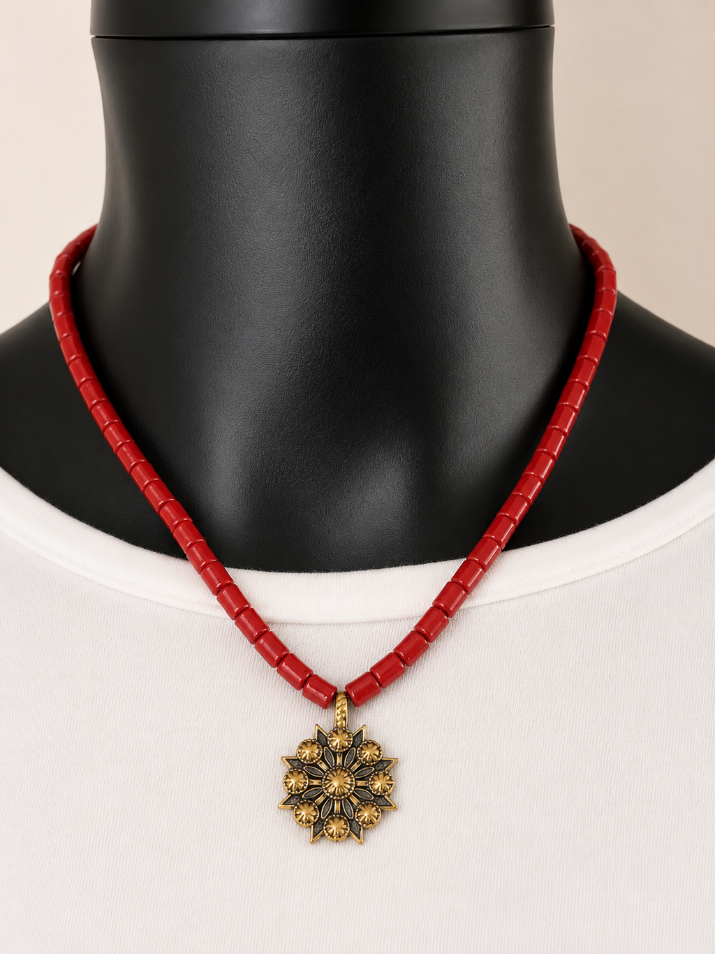 Ceramic & Brass Statement Necklace