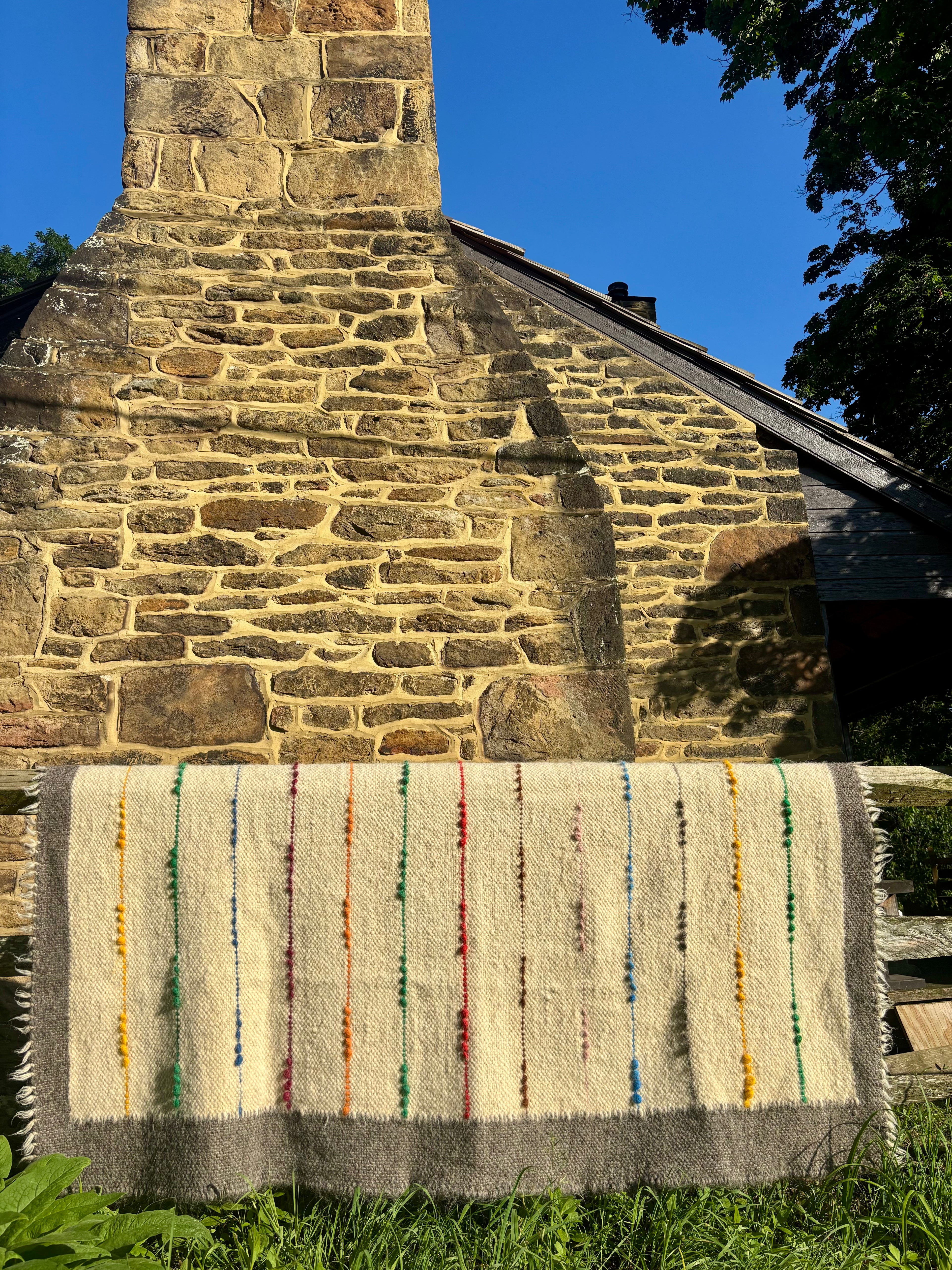 Handwoven Wool Throw “Carpathian Rainbow”