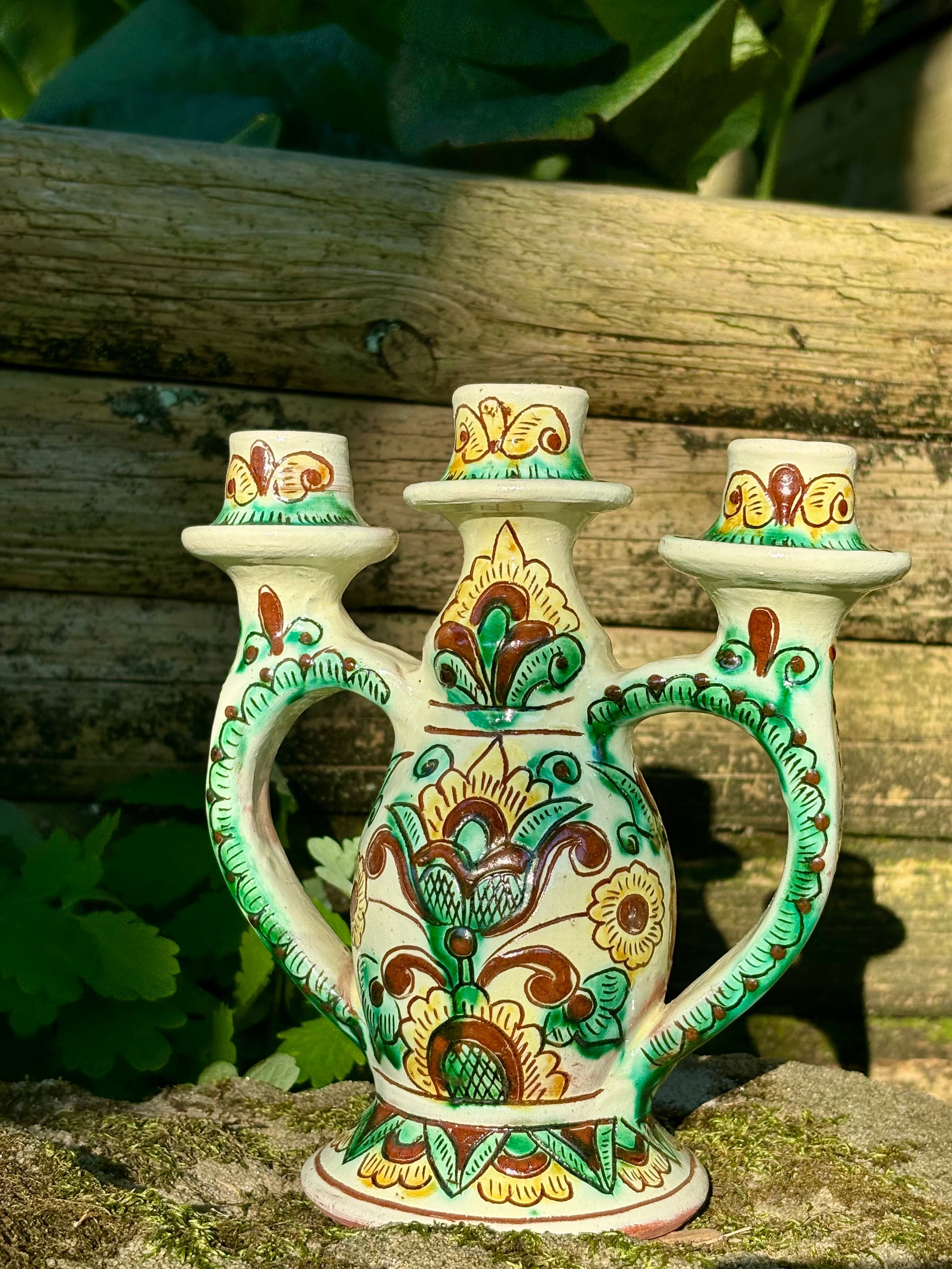 Kosiv Ceramic Three-Candle Holder