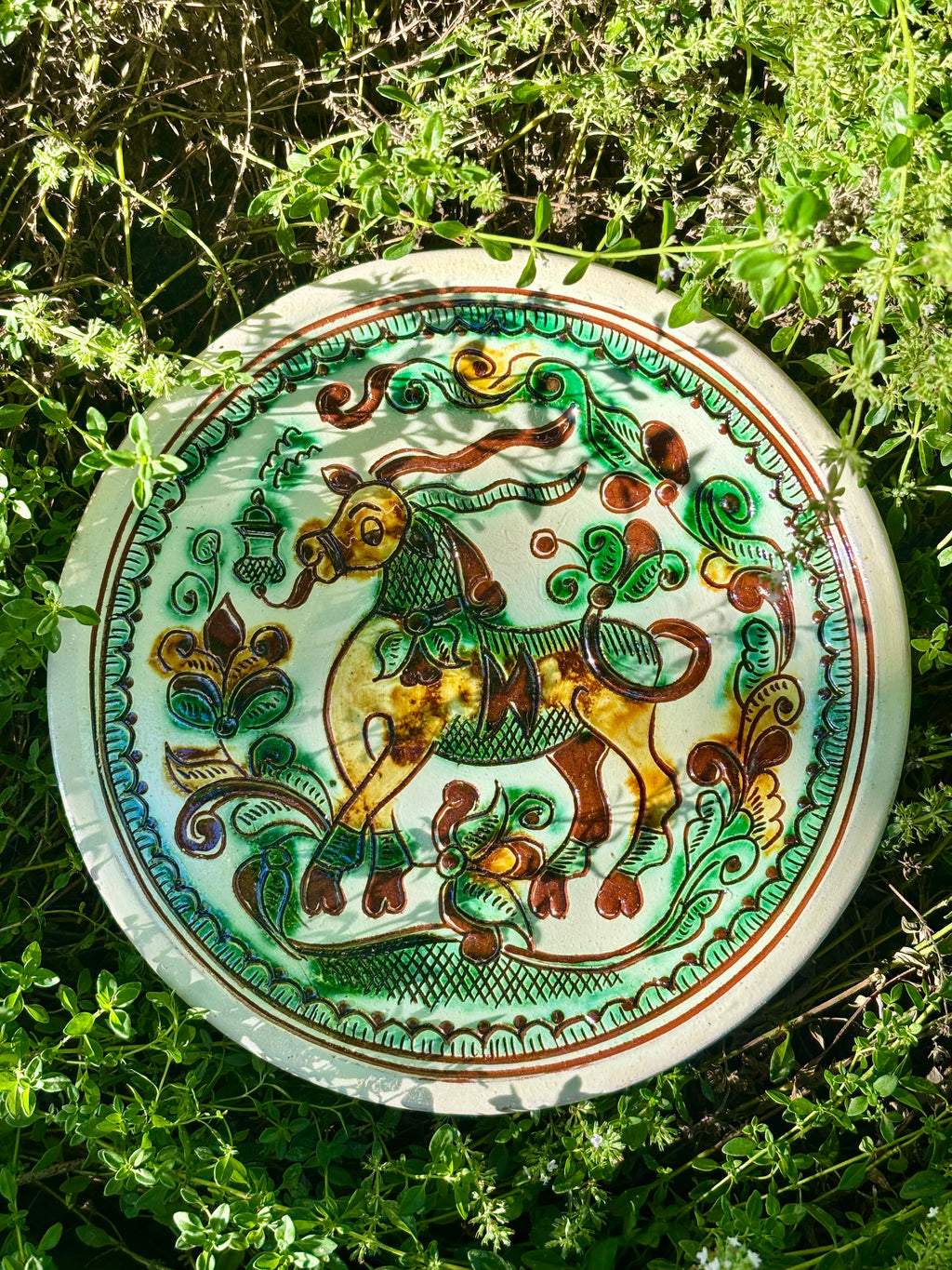 Kosiv Ceramic Decorative Plate – "The Horse"