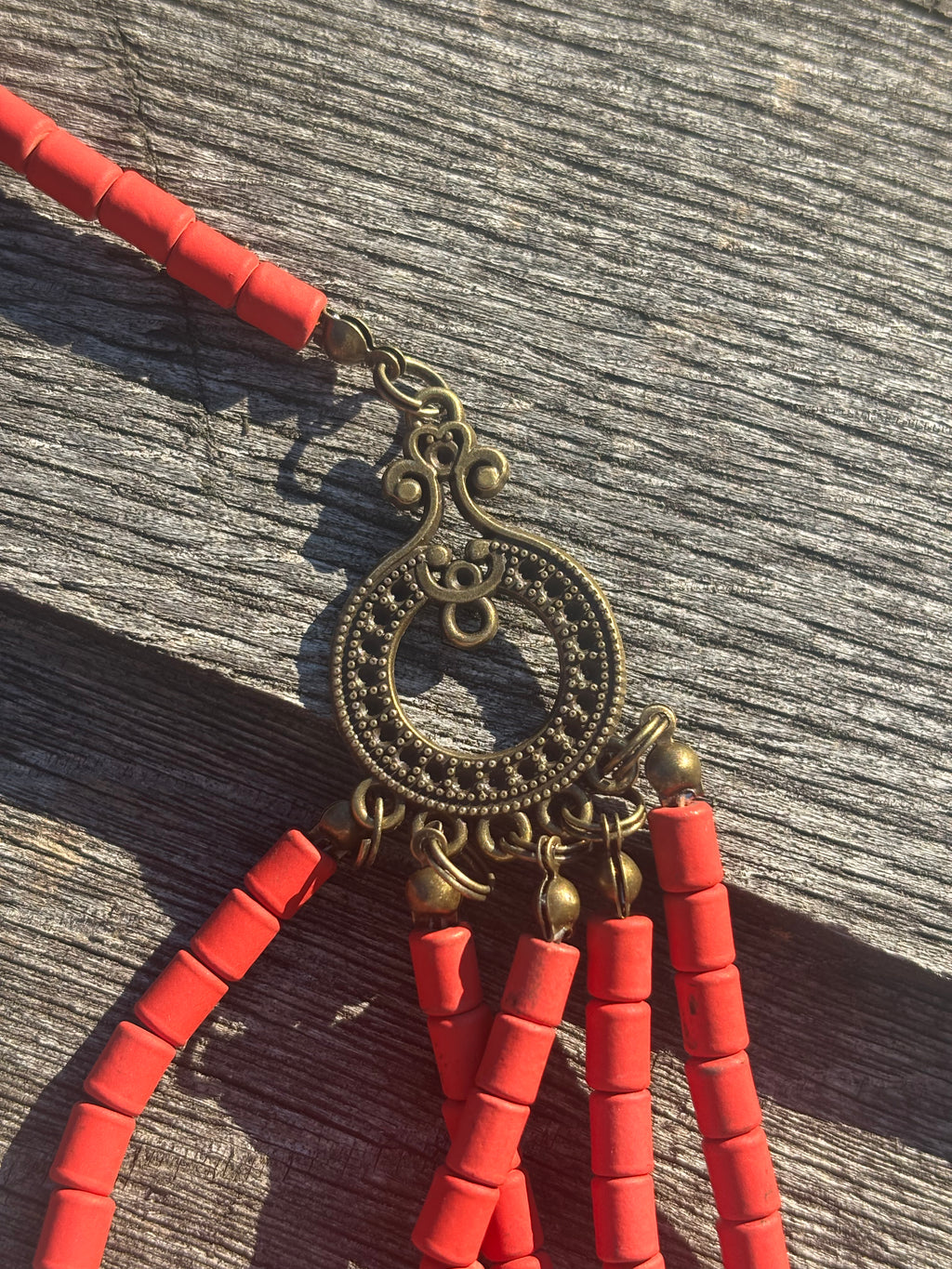 Ceramic & Brass Statement Necklace