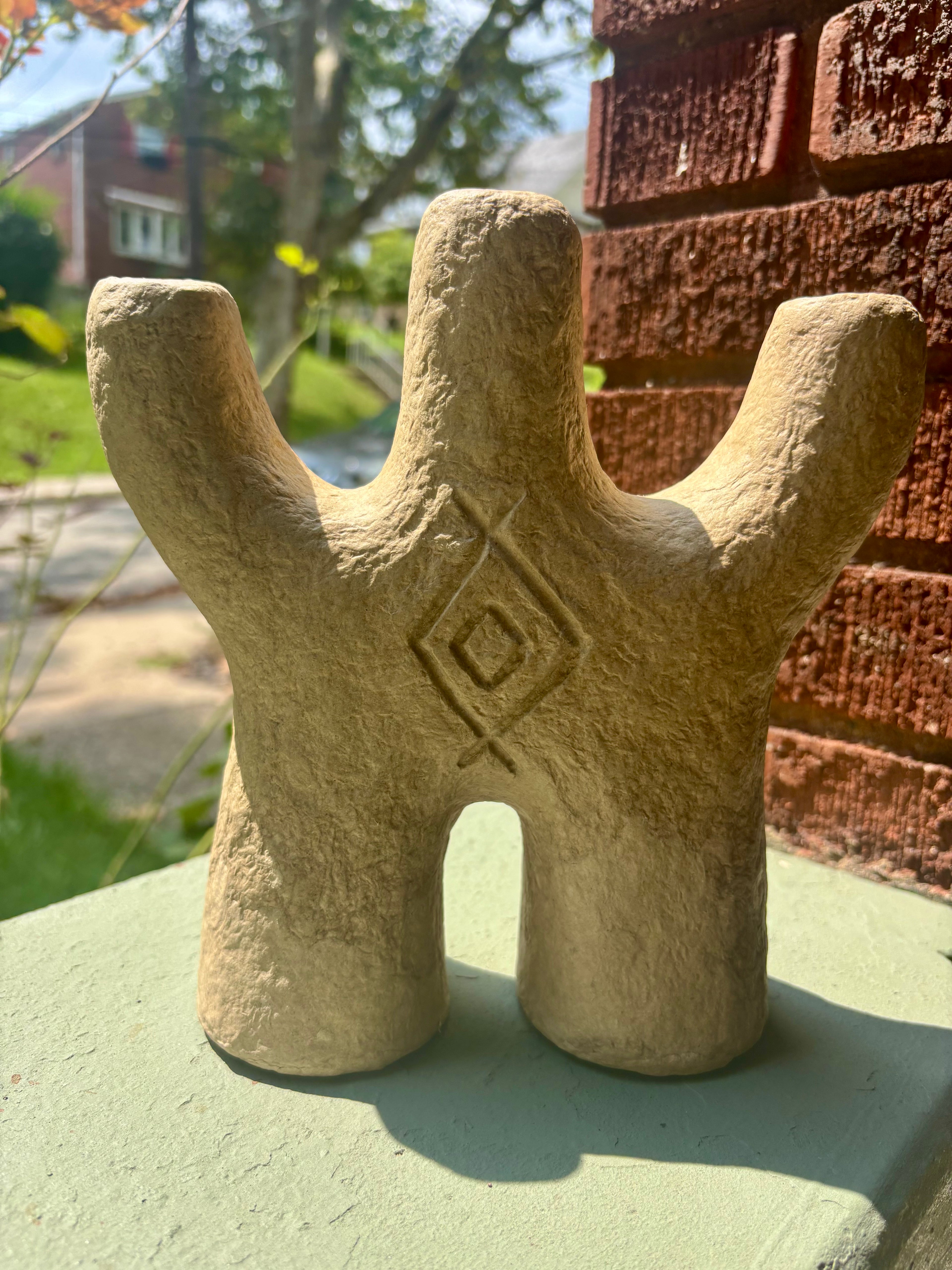 Cucuteni–Trypillia Candle Holder — 9 inches