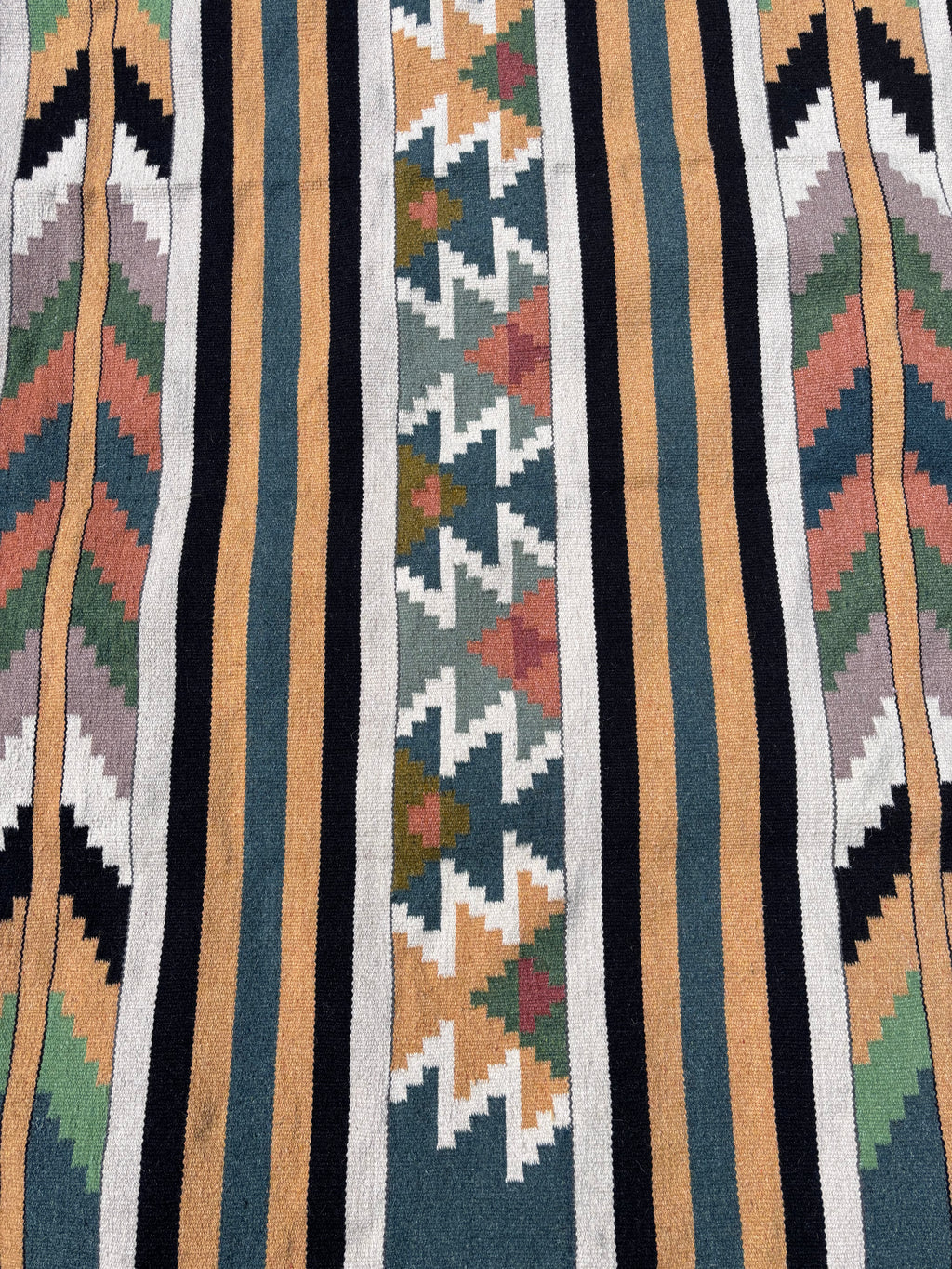 Sage & Terracotta Wool Handmade Kilim Rug