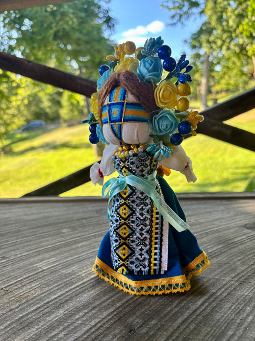 Blue and Gold Motanka Doll