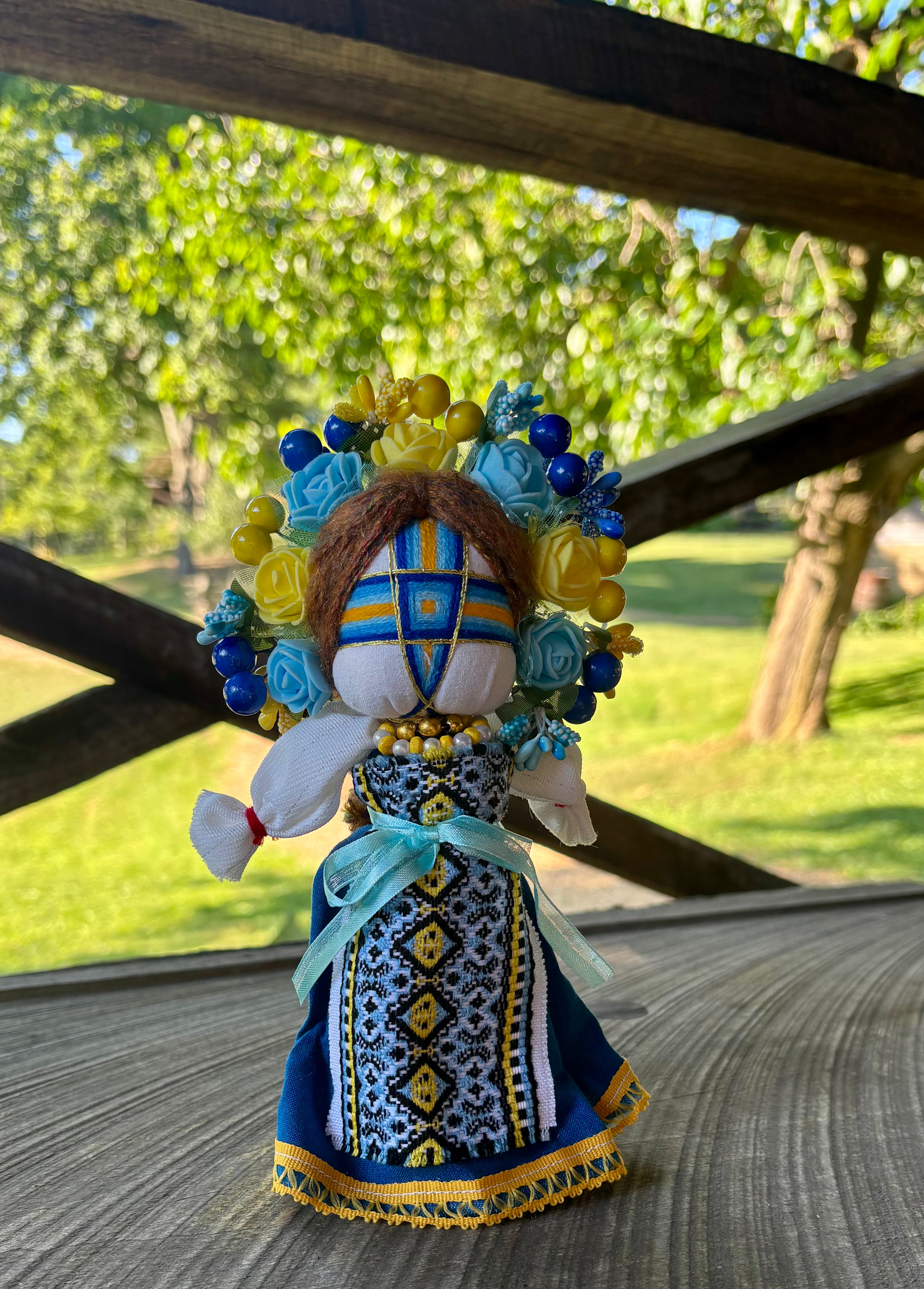 Blue and Gold Motanka Doll