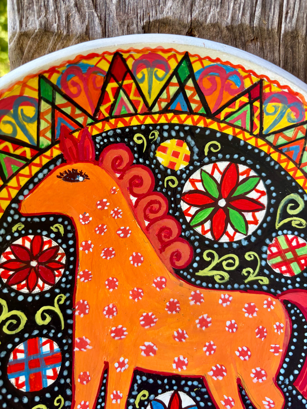 Hand-Painted Decorative Plate – Horse Motif