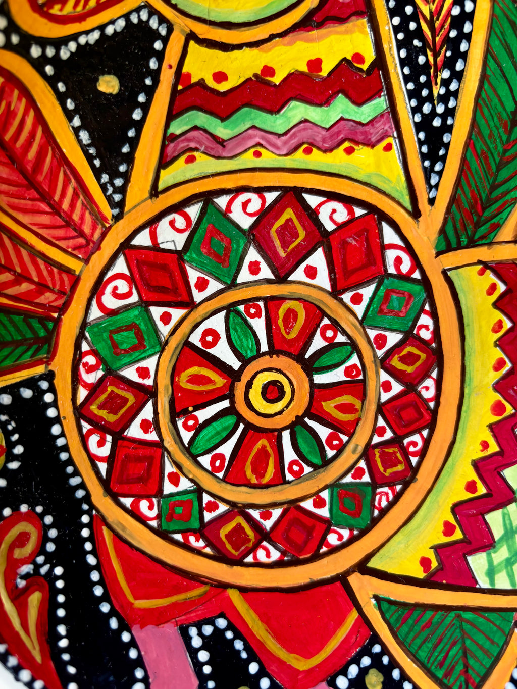 Hand-Painted Decorative Plate – Rooster Motif