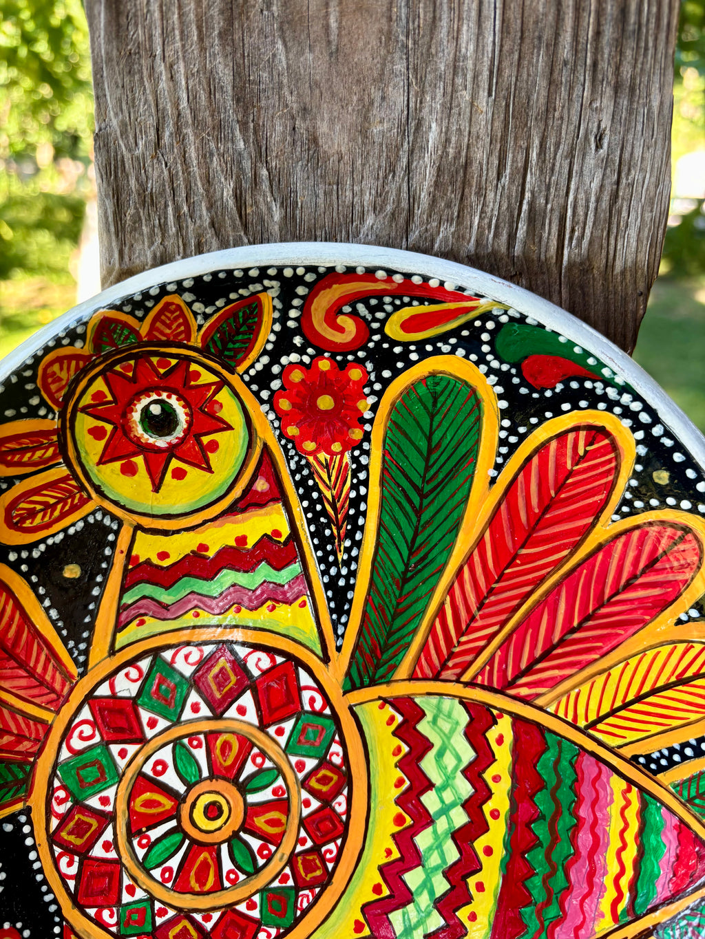 Hand-Painted Decorative Plate – Rooster Motif