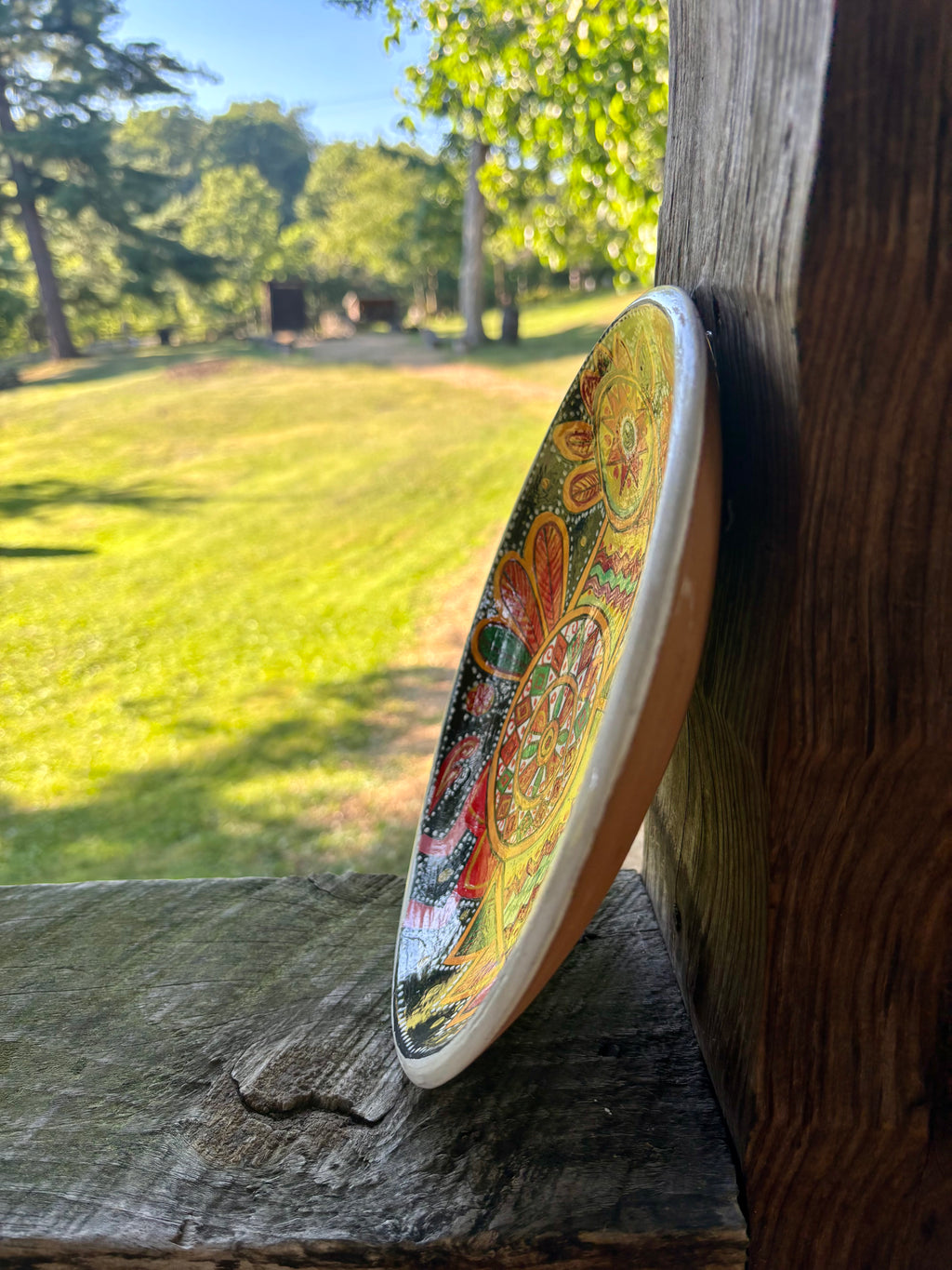 Hand-Painted Decorative Plate – Rooster Motif