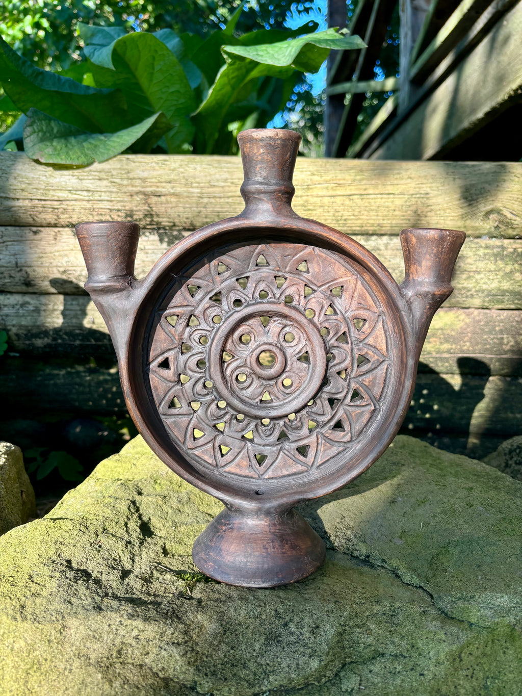 Wheel of Light Ceramic Candle Holder