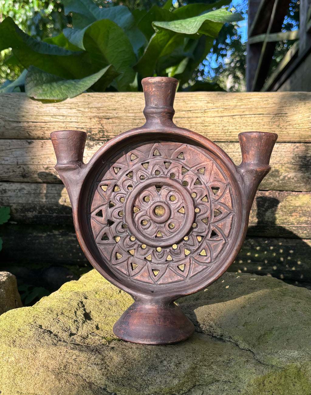 Wheel of Light Ceramic Candle Holder