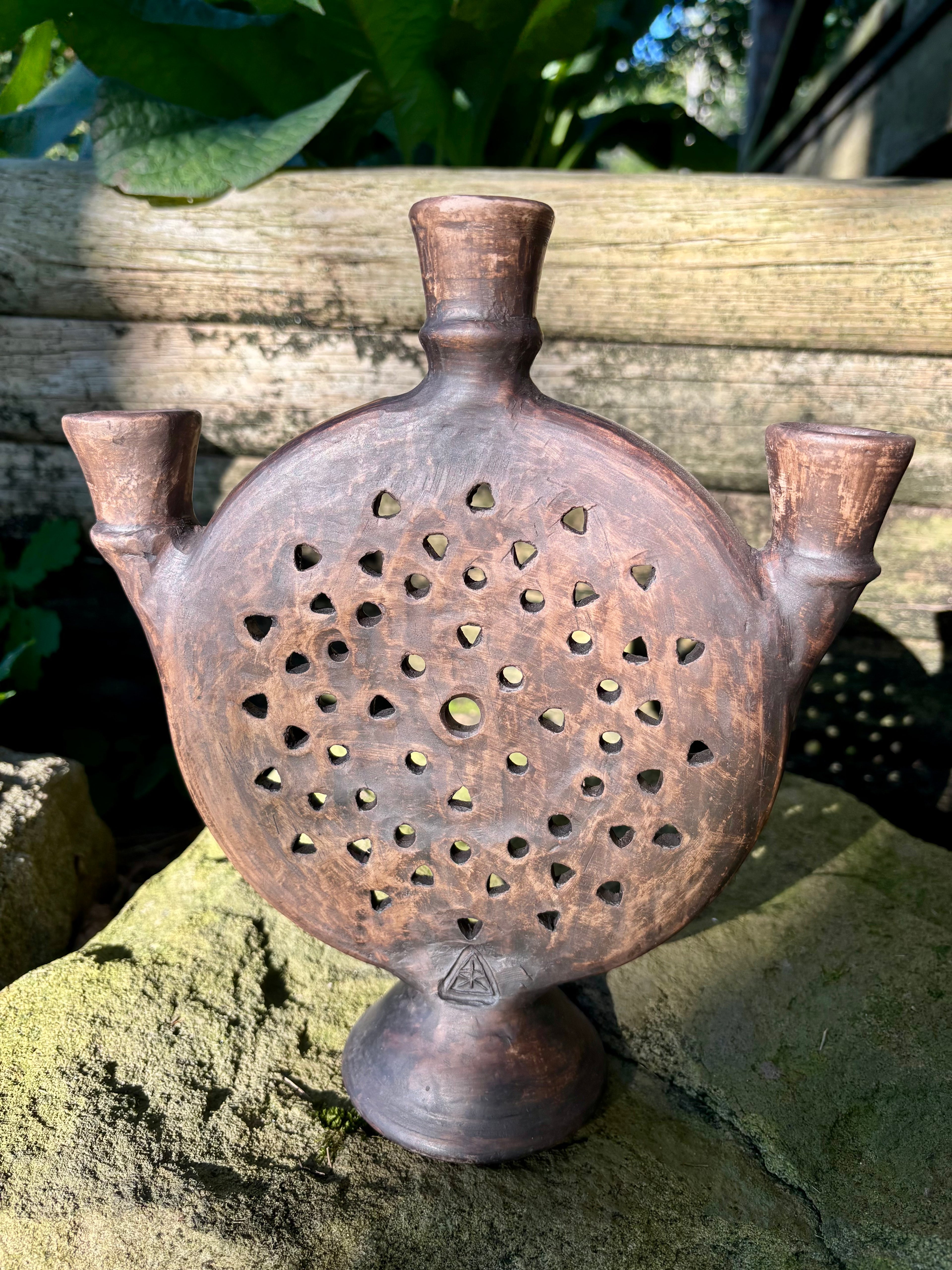 Wheel of Light Ceramic Candle Holder