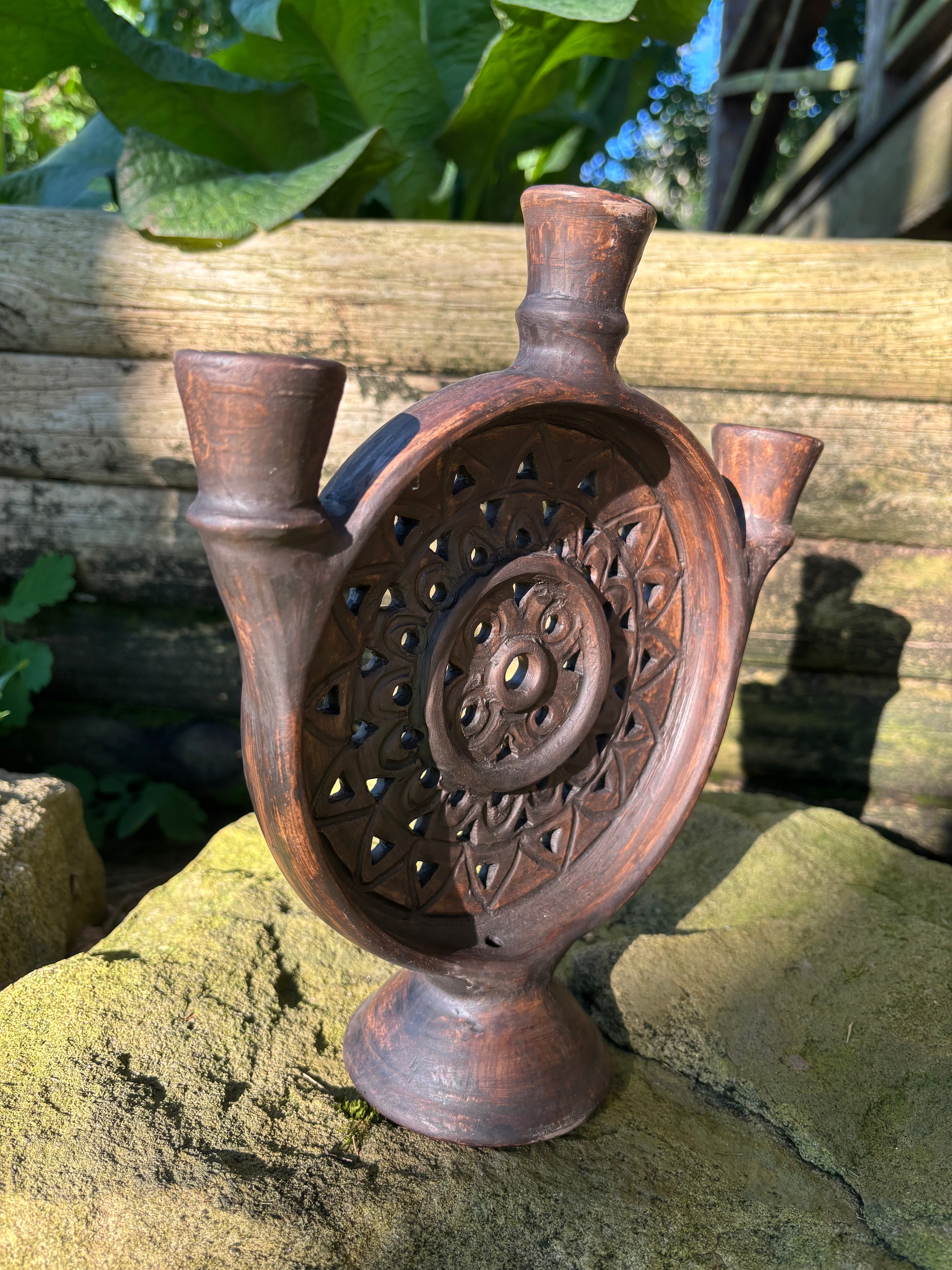 Wheel of Light Ceramic Candle Holder