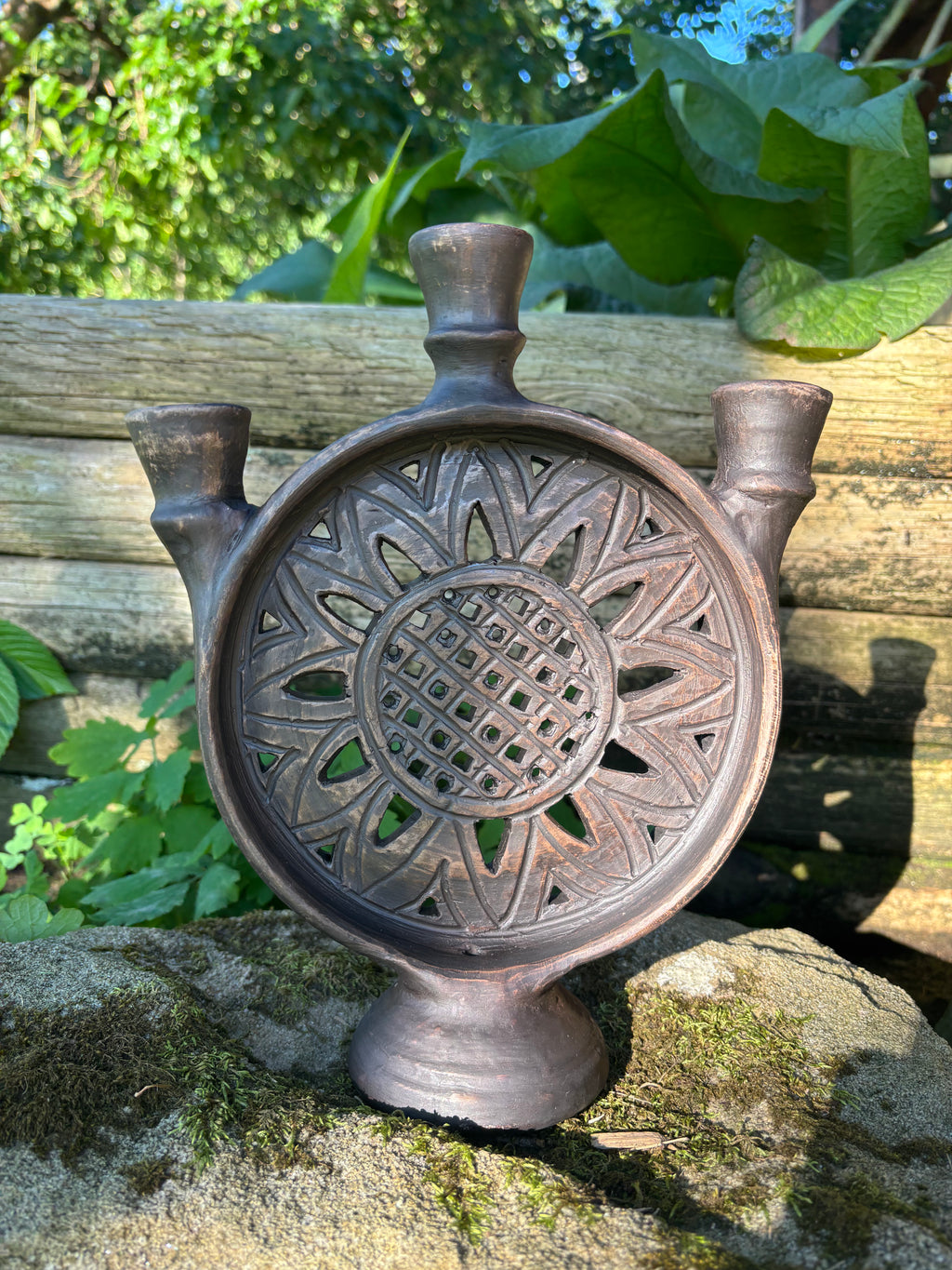 Solstice Ceramic Candle Holder — 10 inches