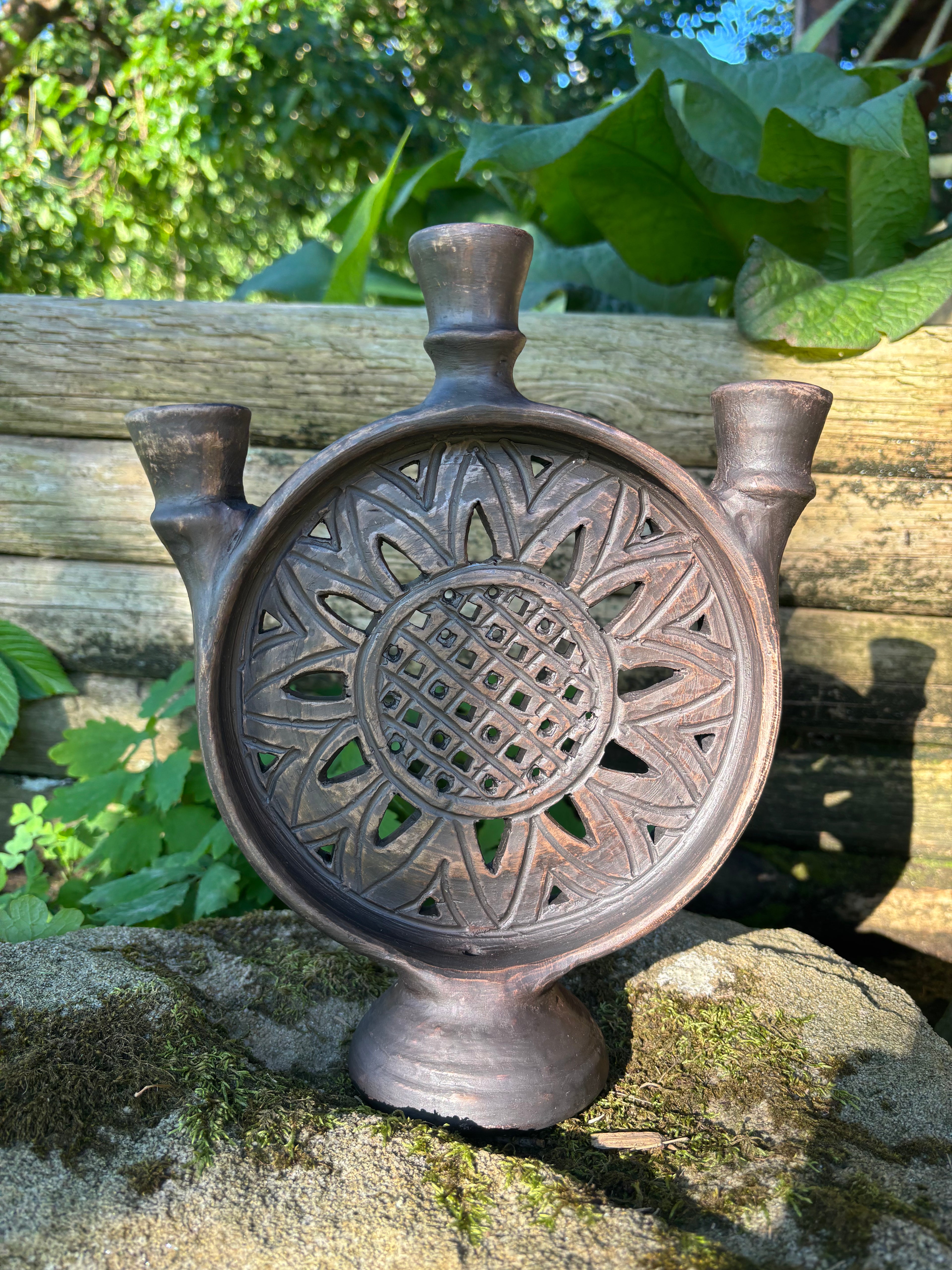 Solstice Ceramic Candle Holder — 10 inches