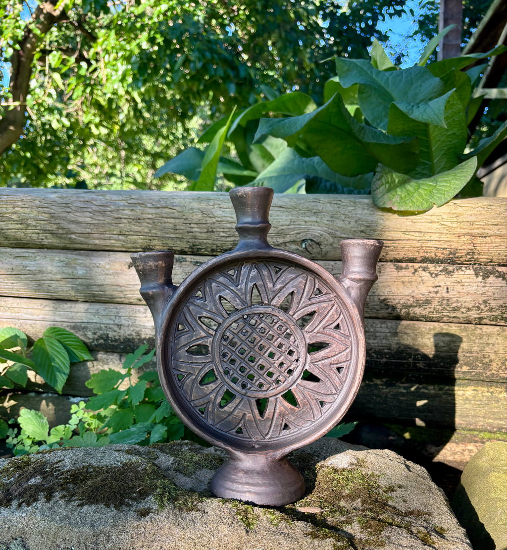 Solstice Ceramic Candle Holder — 10 inches