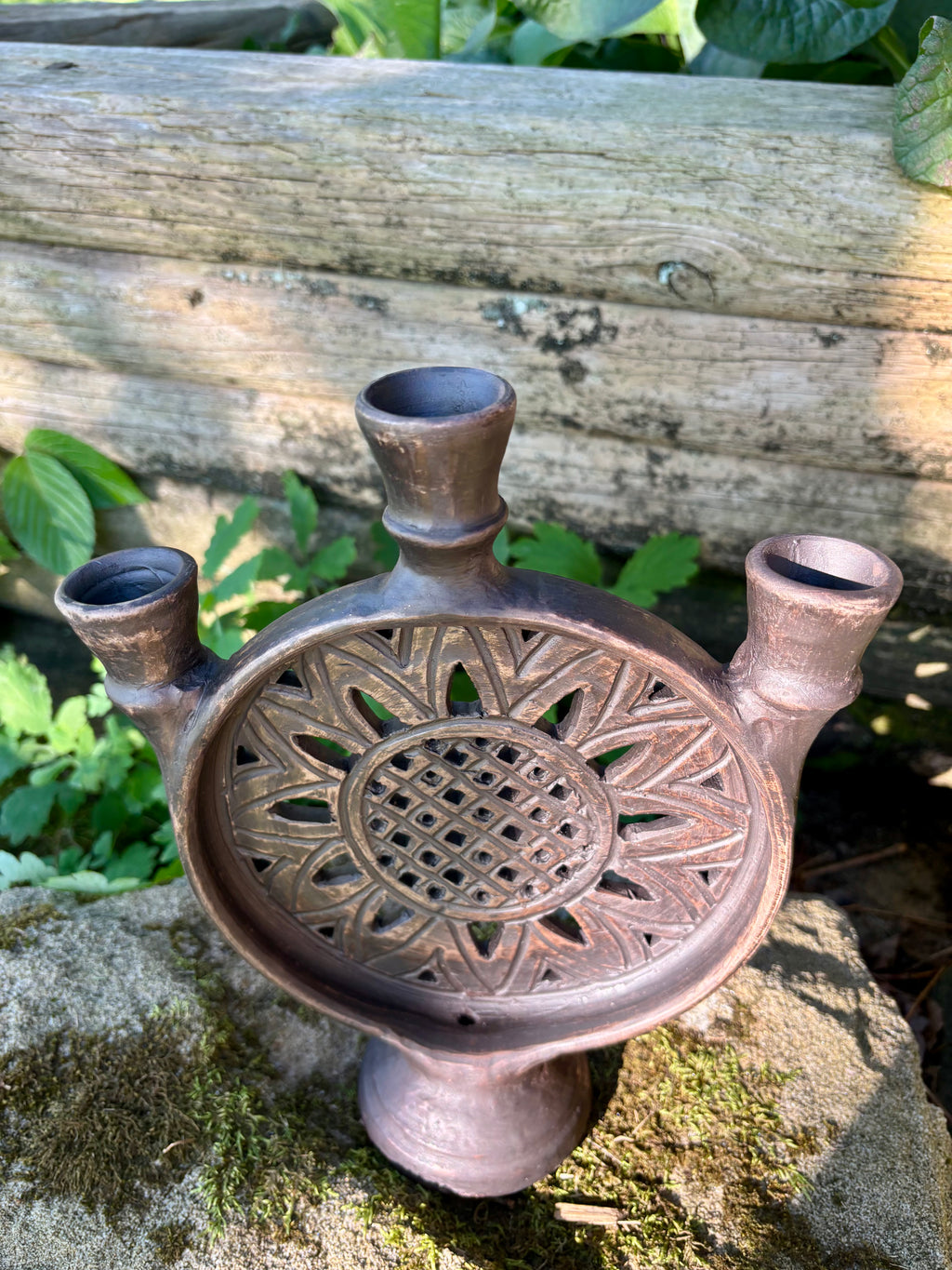 Solstice Ceramic Candle Holder — 10 inches