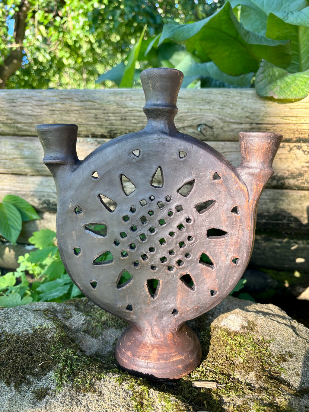 Solstice Ceramic Candle Holder — 10 inches