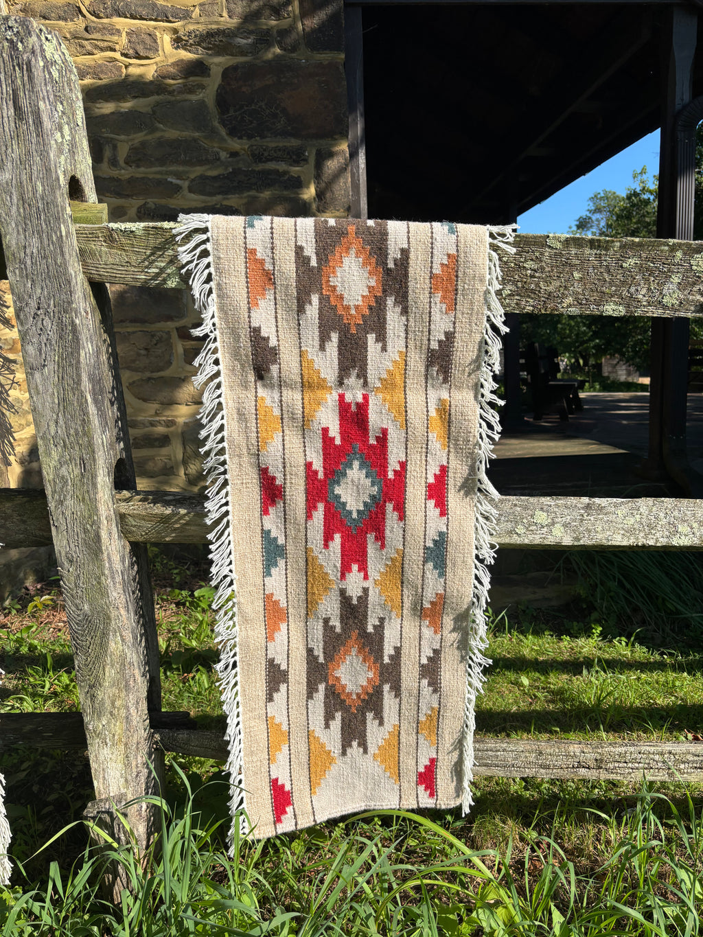Ember Mosaic Handmade Wool Runner — 56 × 15 Inches