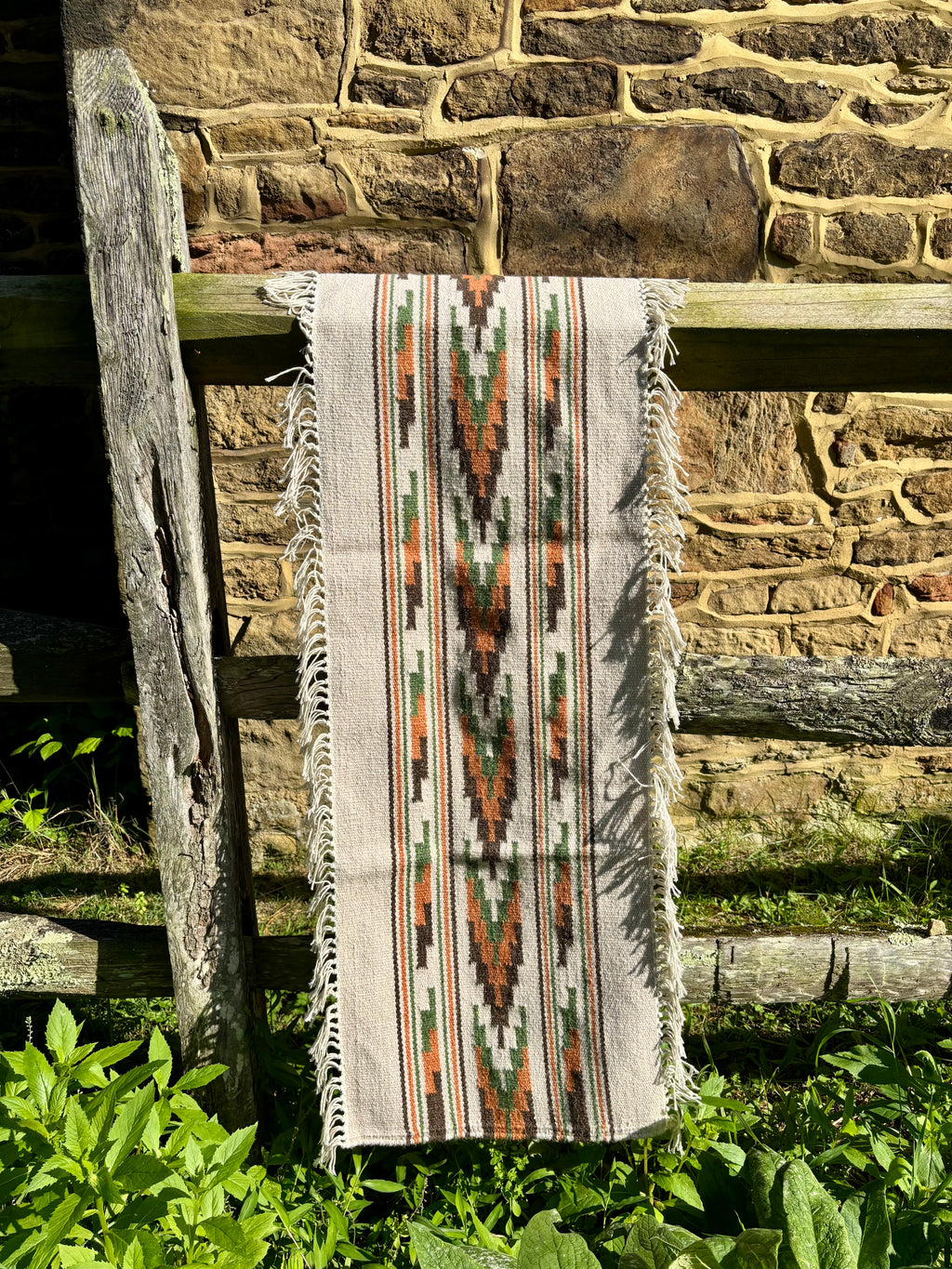 Forest Ember Handmade Wool Runner — 54 × 14  Inches