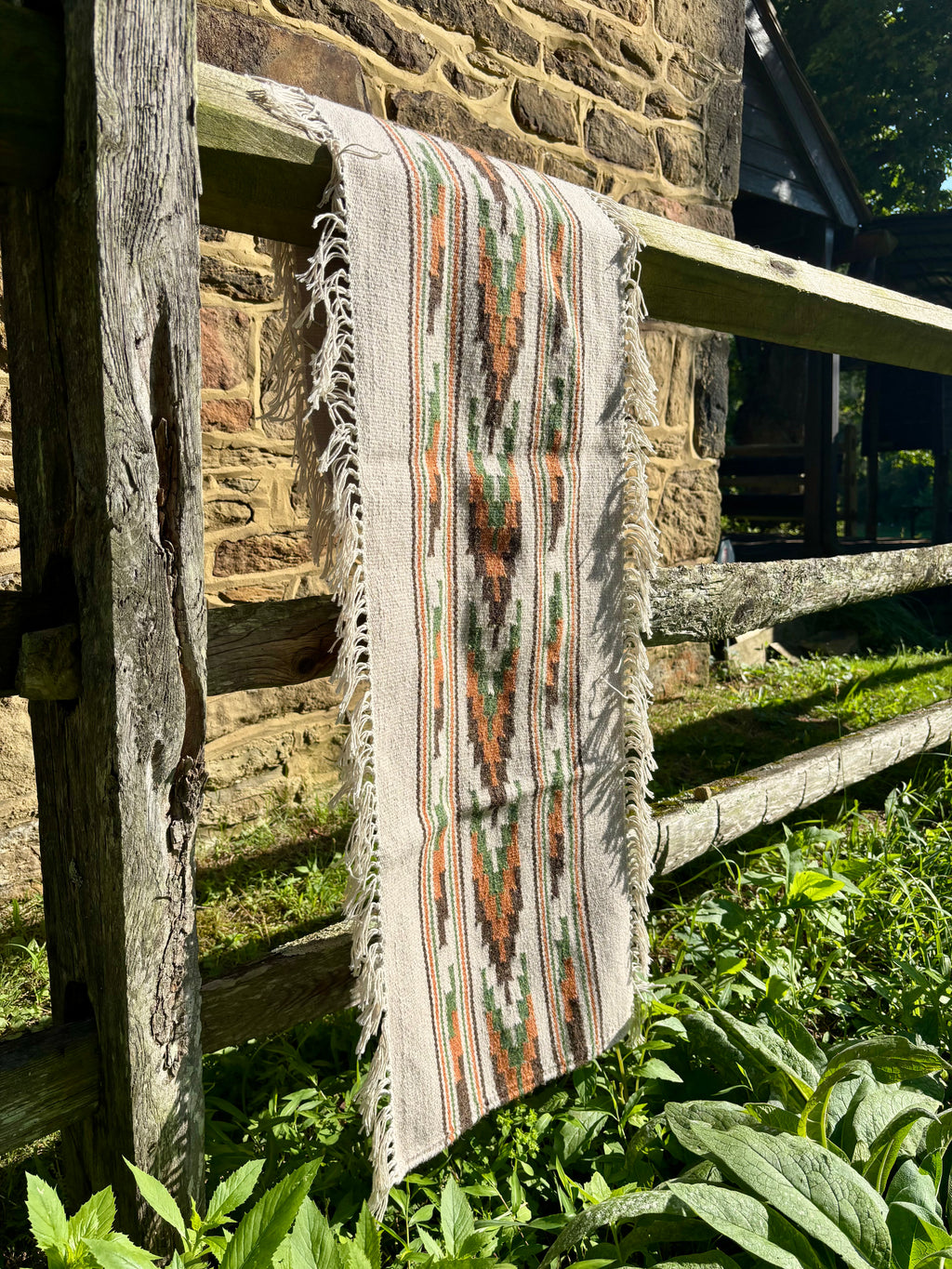 Forest Ember Handmade Wool Runner — 54 × 14  Inches