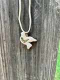 Ceramic Dove Necklace with Floral Detail
