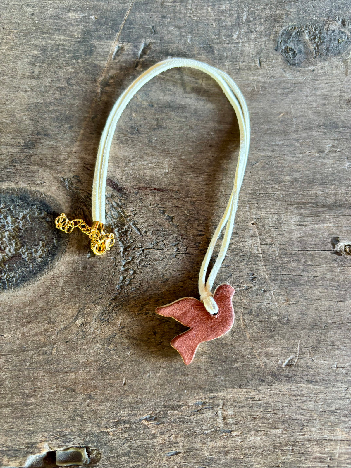 Hand-Painted Ceramic Bird Necklace