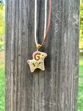 Ceramic Ram Necklace, Two-Tone Cord