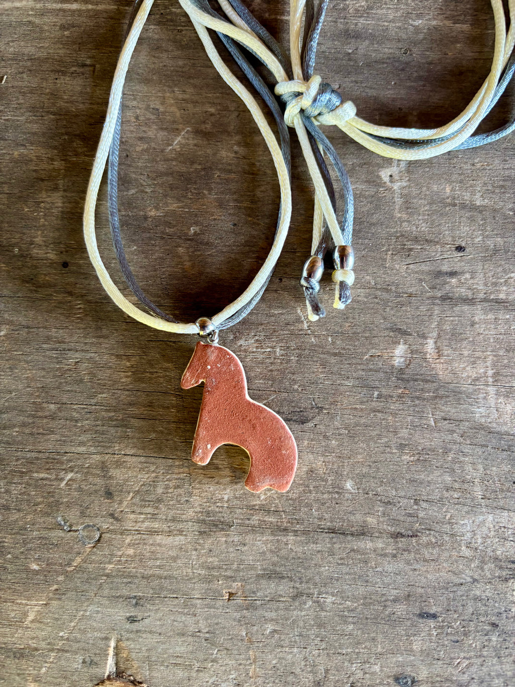 Hand-Painted Ceramic Horse Necklace