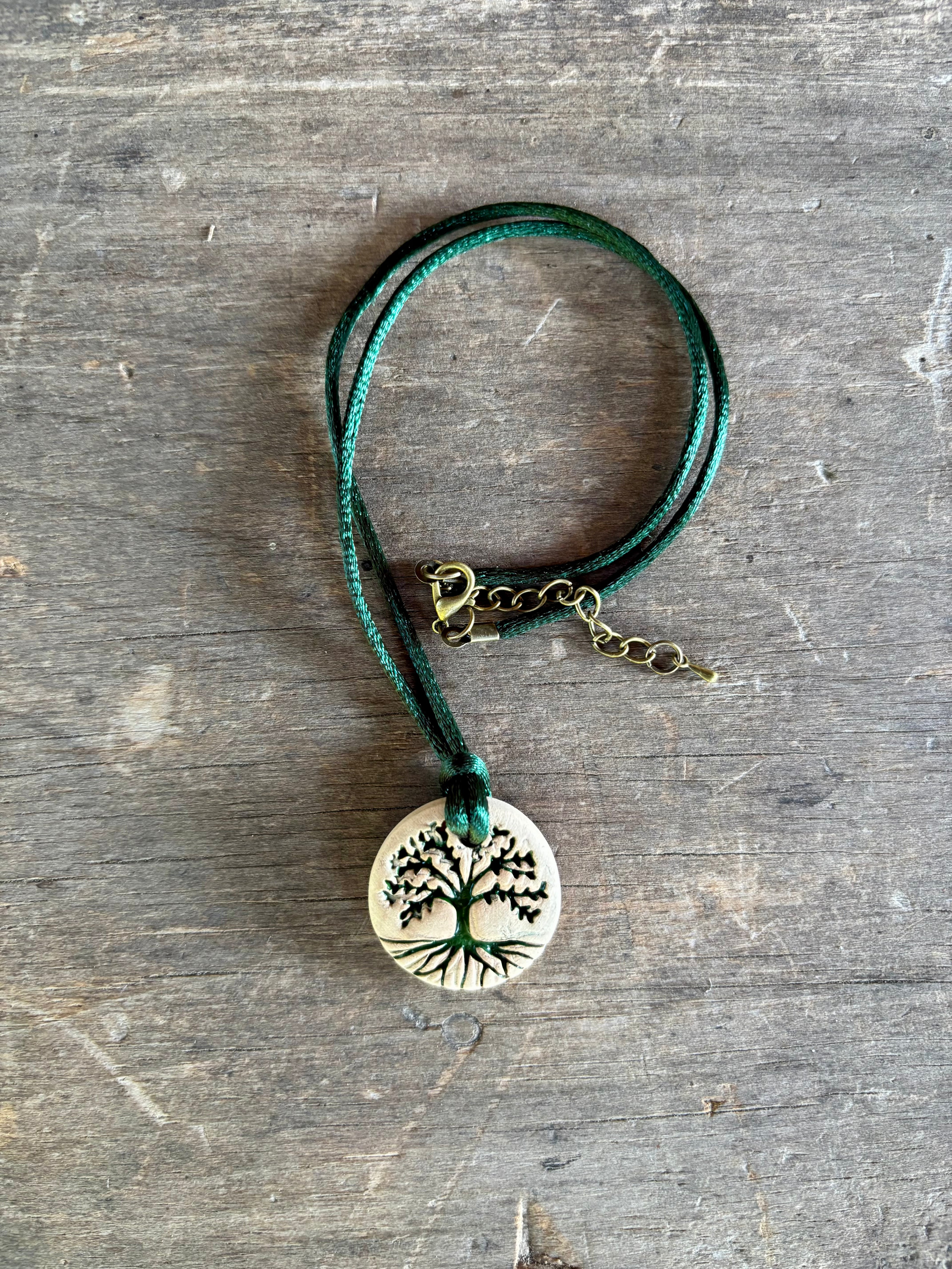 Tree of Life Ceramic Pendant Necklace