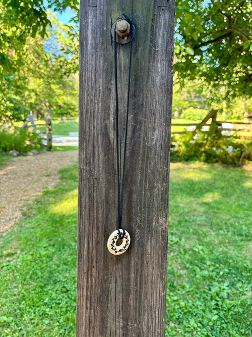 Botanical Ring Ceramic Pendant Necklace