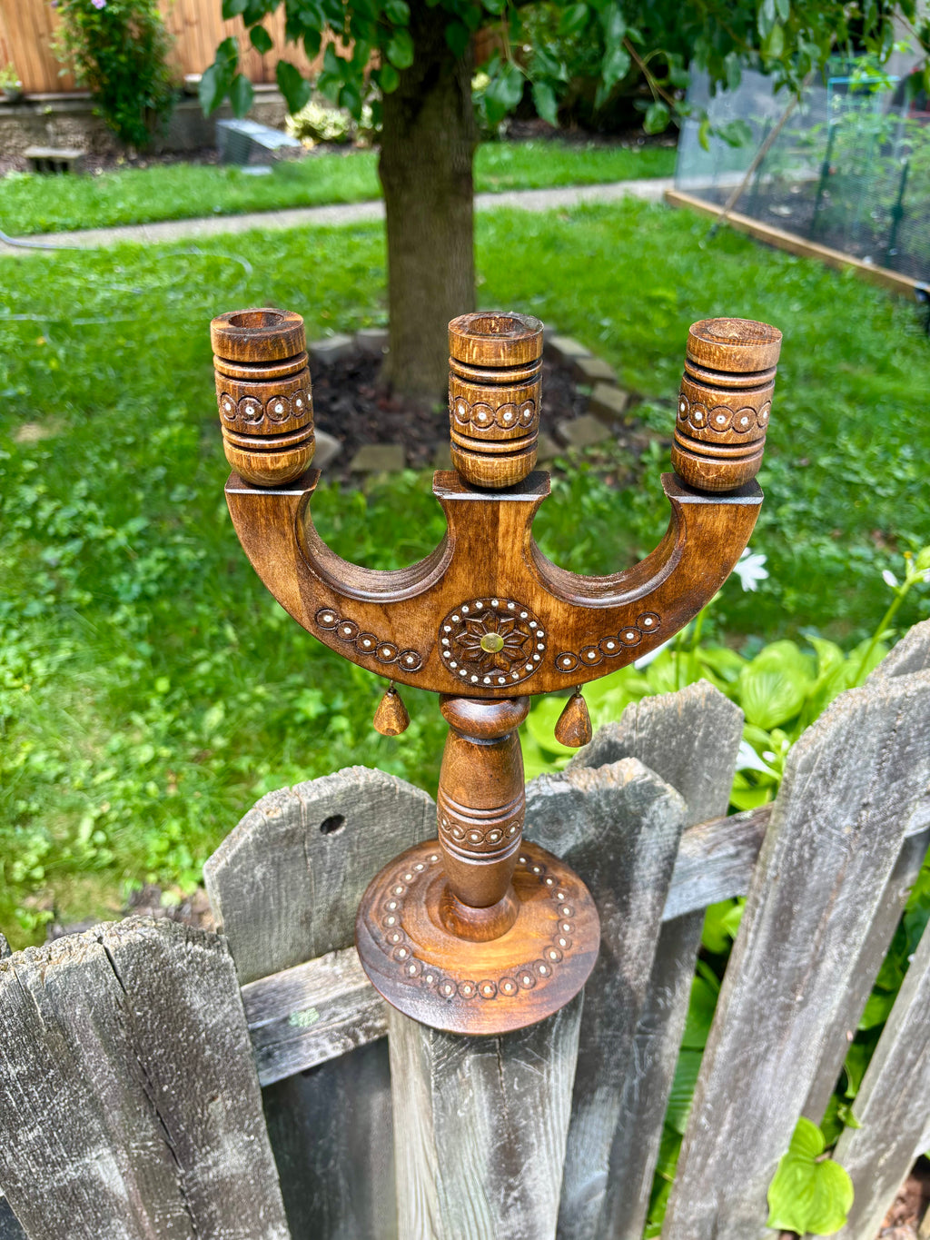 Three-Candle Holder from a 100-Year-Old Carpathian Home — 13 inches