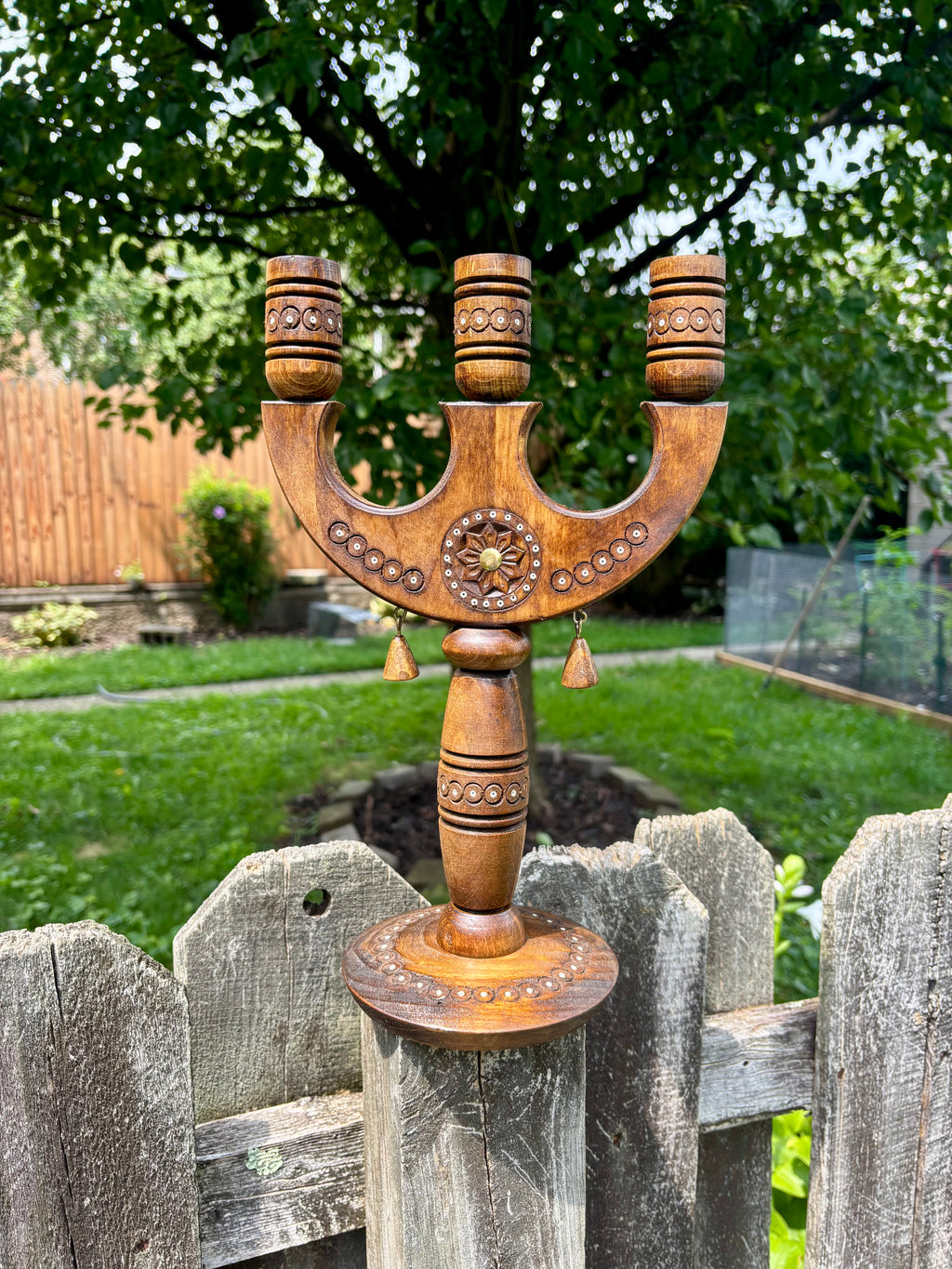 Three-Candle Holder from a 100-Year-Old Carpathian Home — 13 inches