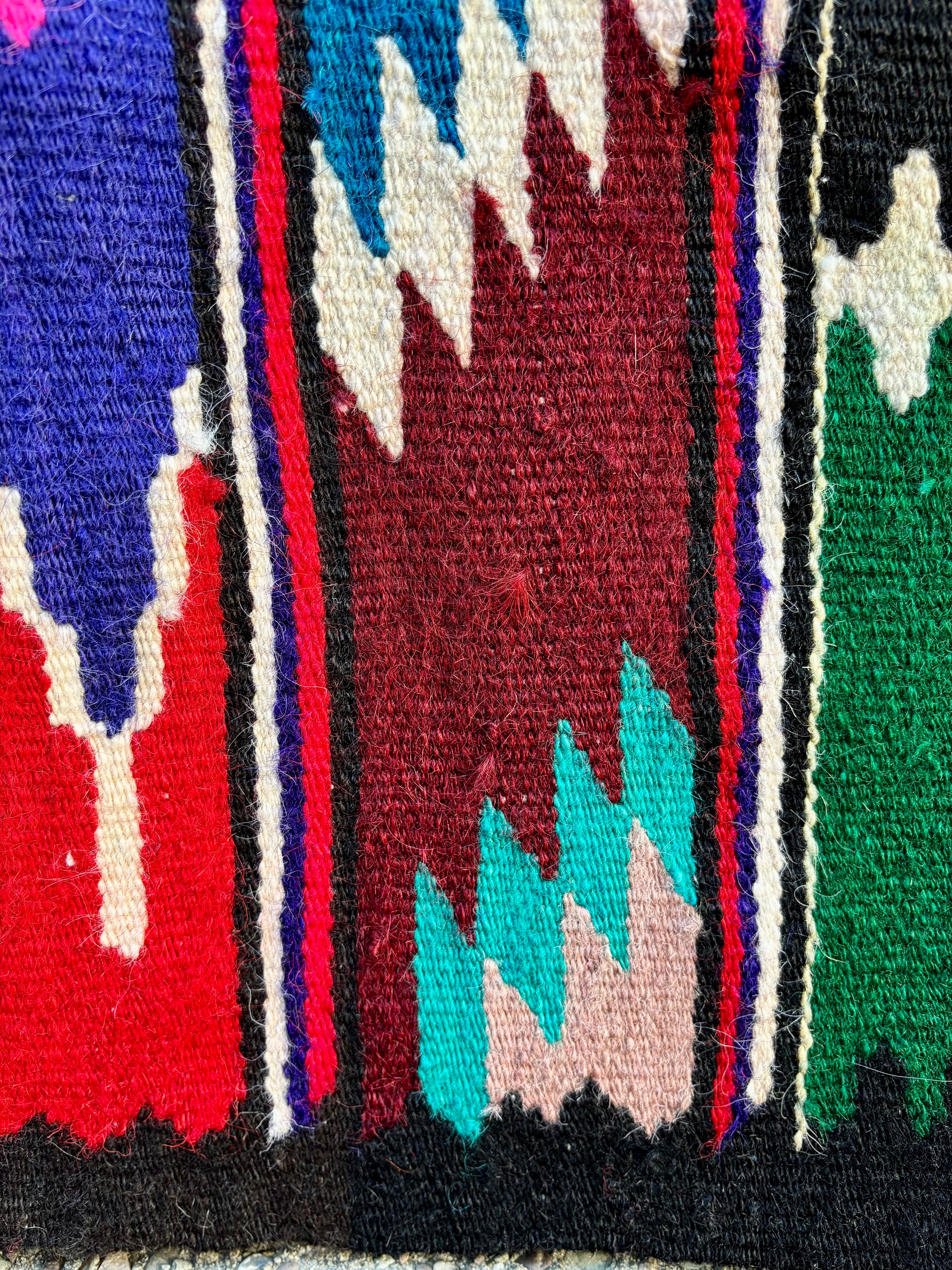 Vintage Carpathian Wool Kilim Rug, 1970s-1980s - Crimson Blossom, 6'6" × 5'