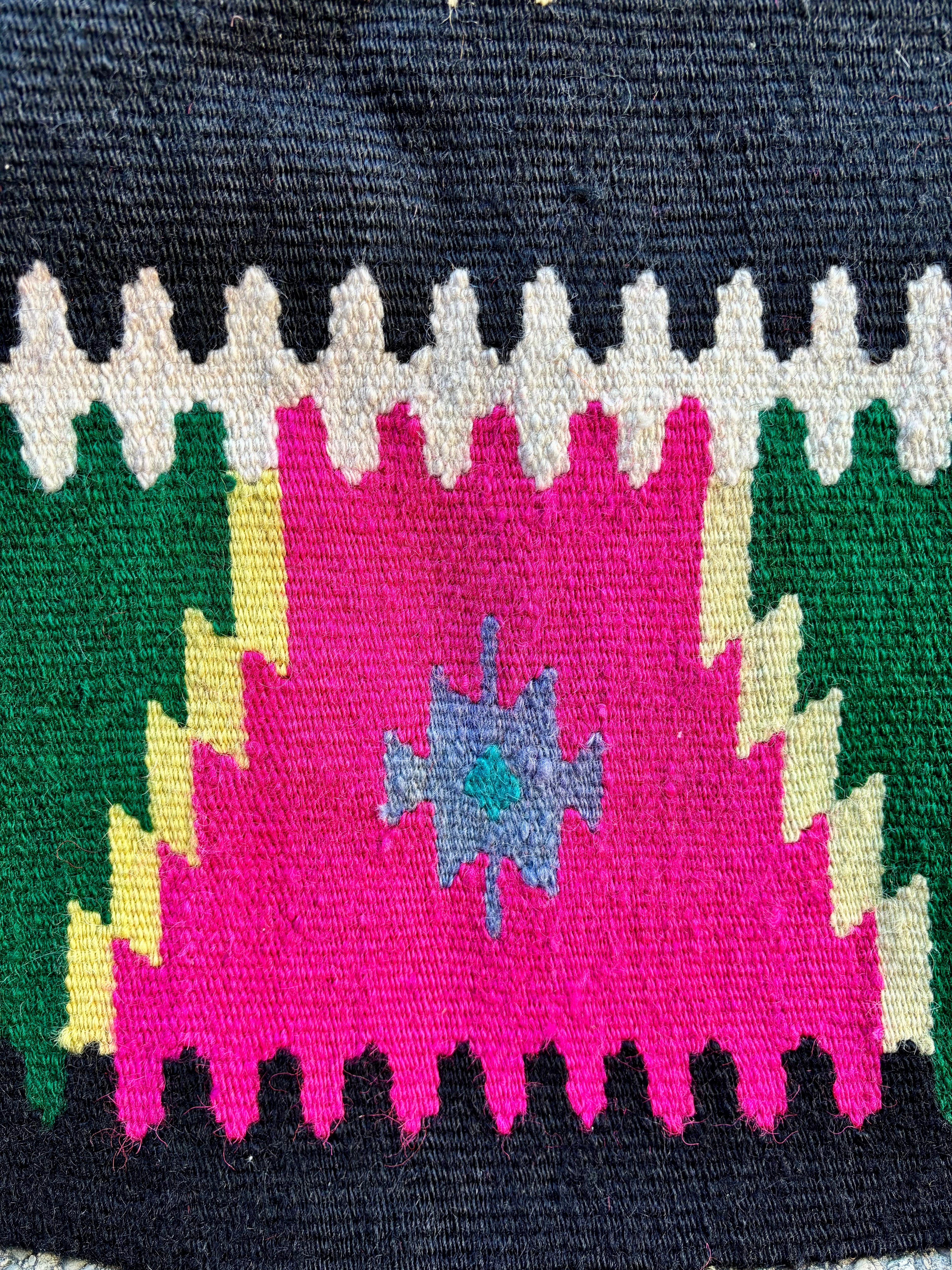 Vintage Carpathian Wool Kilim Rug, 1970s-1980s - Crimson Blossom, 6'6" × 5'