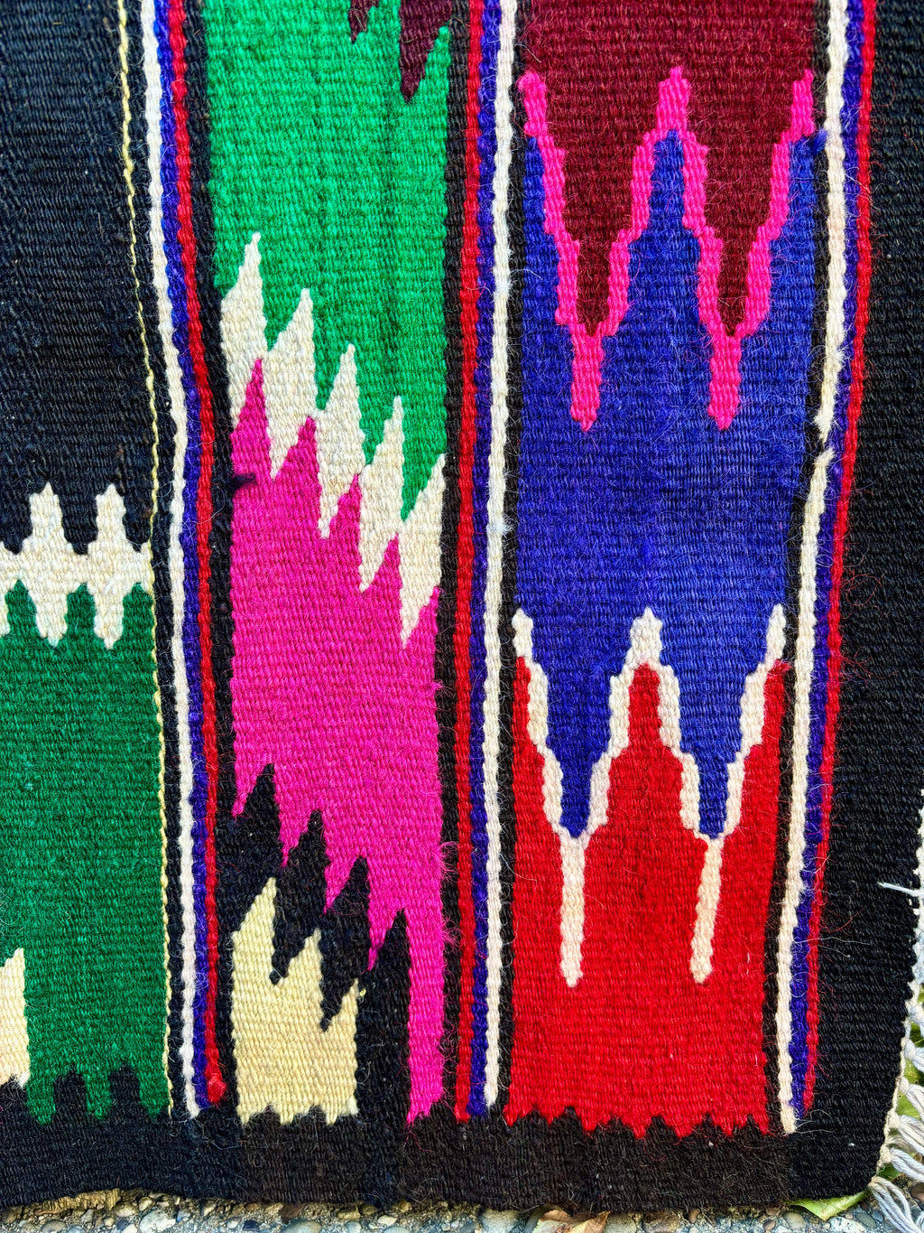 Vintage Carpathian Wool Kilim Rug, 1970s-1980s - Crimson Blossom, 6'6" × 5'