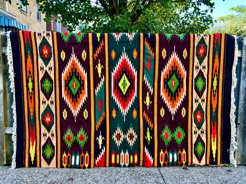 Vintage Carpathian Wool Kilim Rug, 1970s–1980s - Forest Medallion, 6'5" × 4'7"