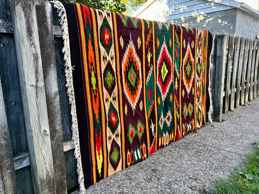 Vintage Carpathian Wool Kilim Rug, 1970s–1980s - Forest Medallion, 6'5" × 4'7"