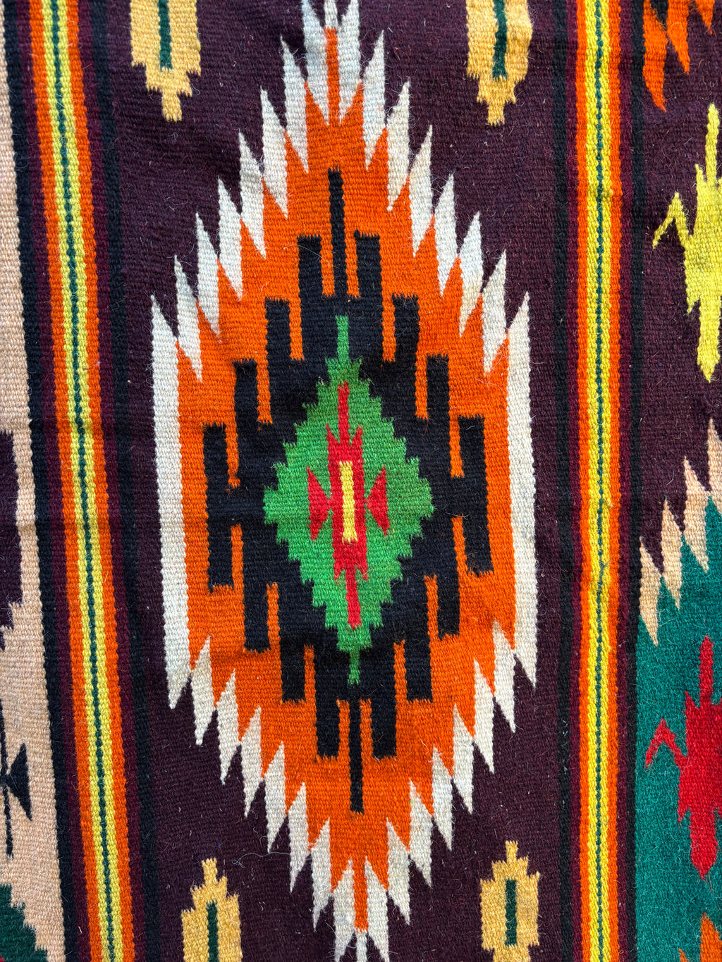 Vintage Carpathian Wool Kilim Rug, 1970s–1980s - Forest Medallion, 6'5" × 4'7"