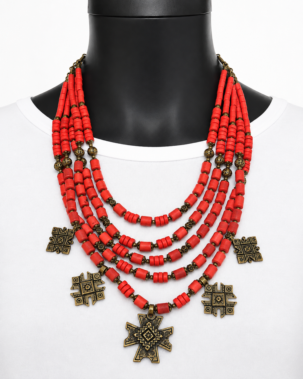 Ceramic & Brass Statement Necklace