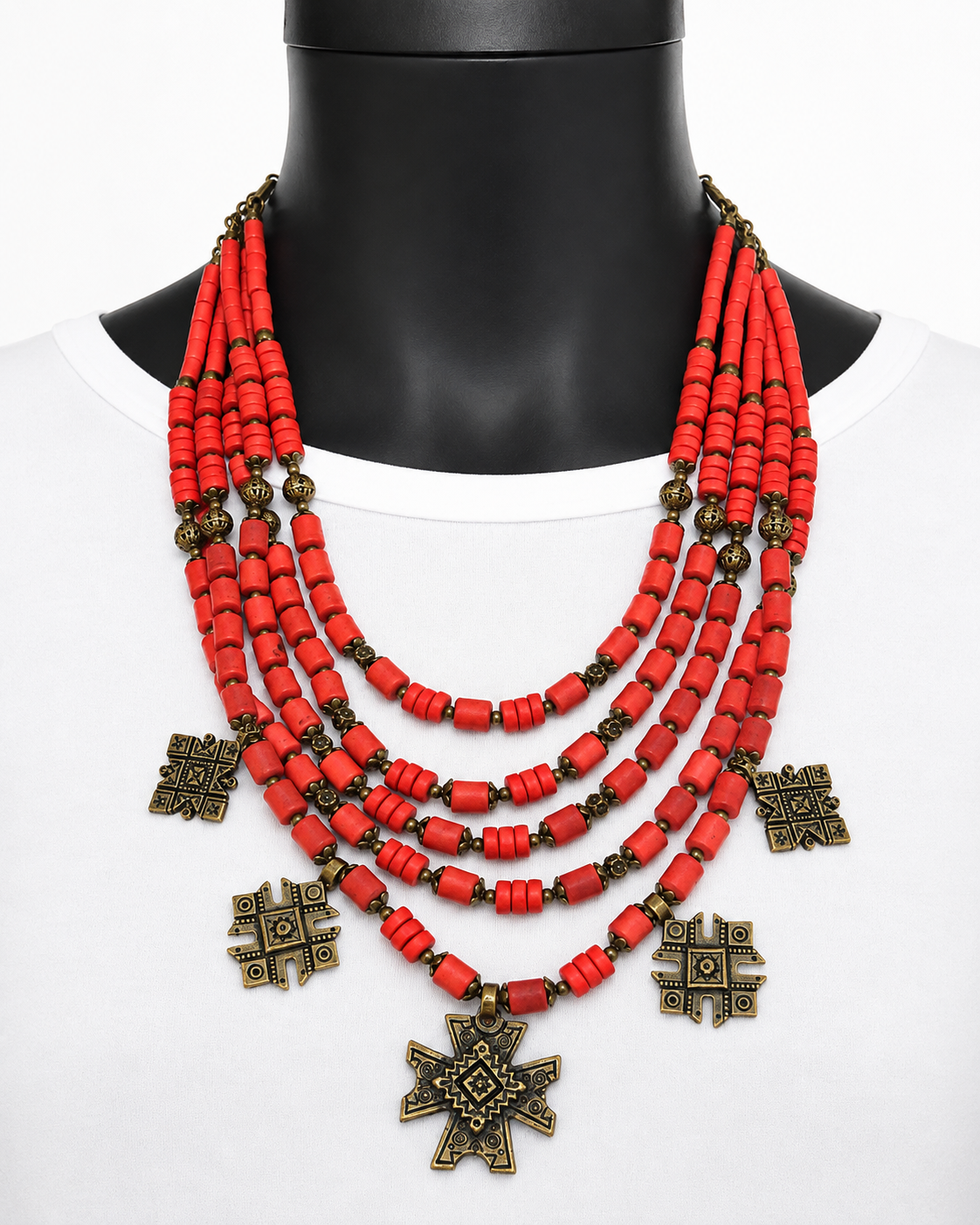 Ceramic & Brass Statement Necklace