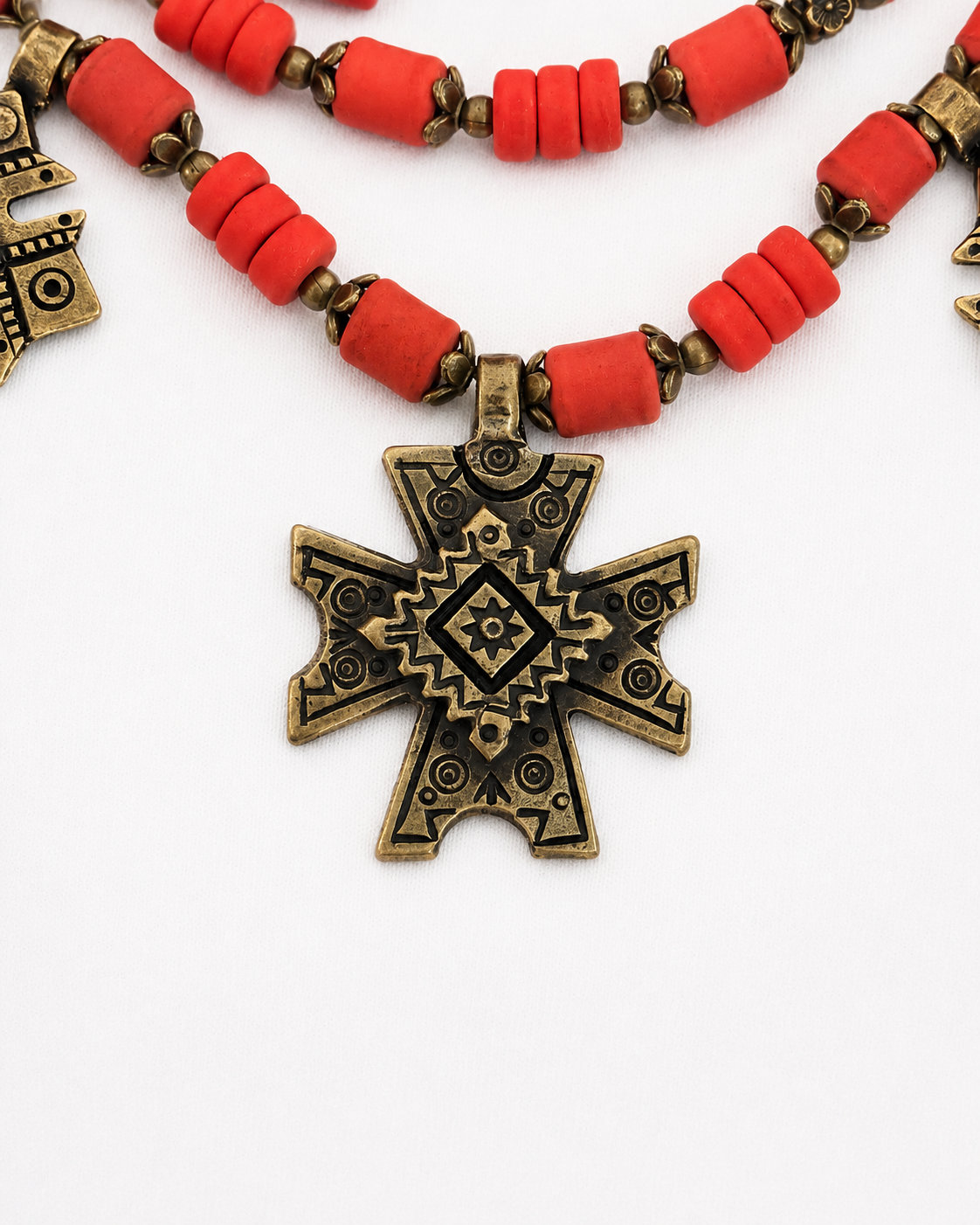 Ceramic & Brass Statement Necklace