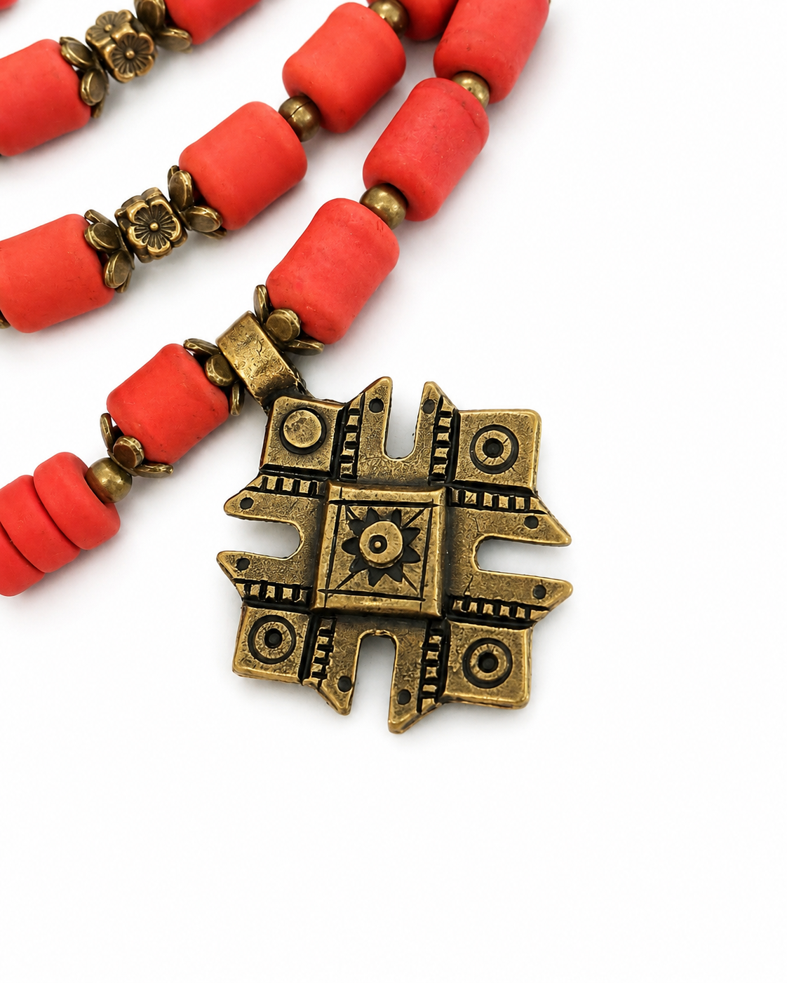 Ceramic & Brass Statement Necklace