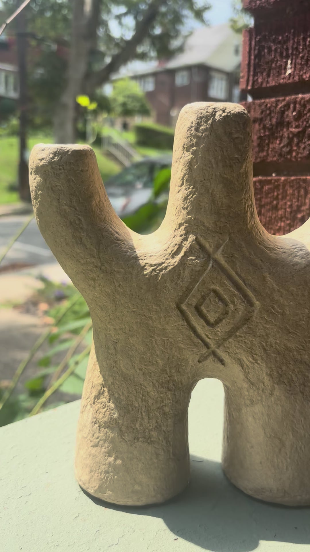 Cucuteni–Trypillia Candle Holder — 9 inches