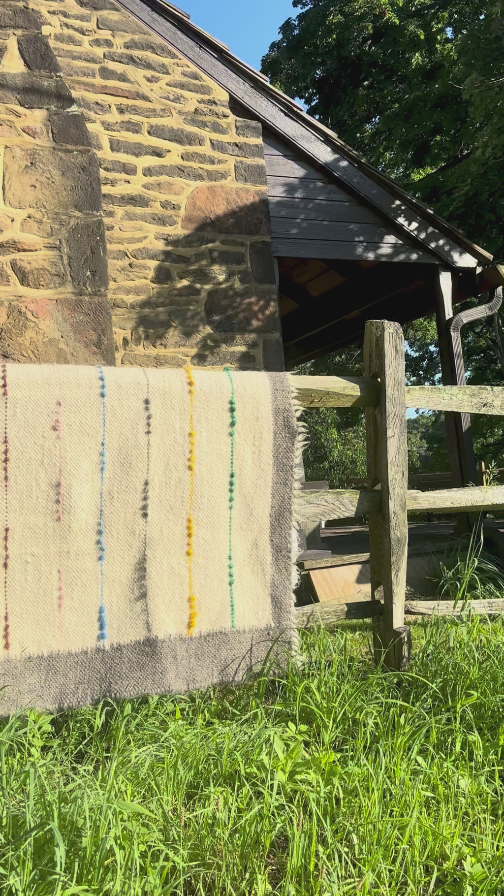 Handwoven Wool Throw “Carpathian Rainbow”