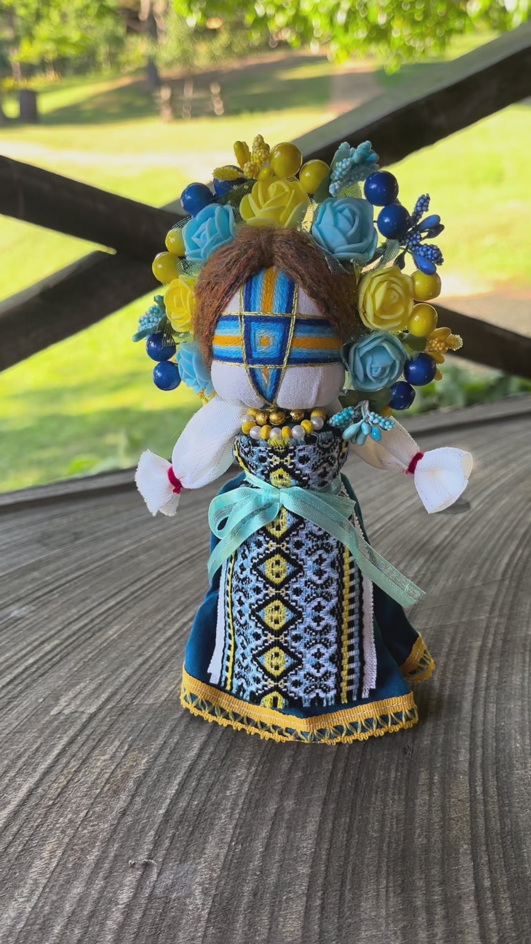 Blue and Gold Motanka Doll