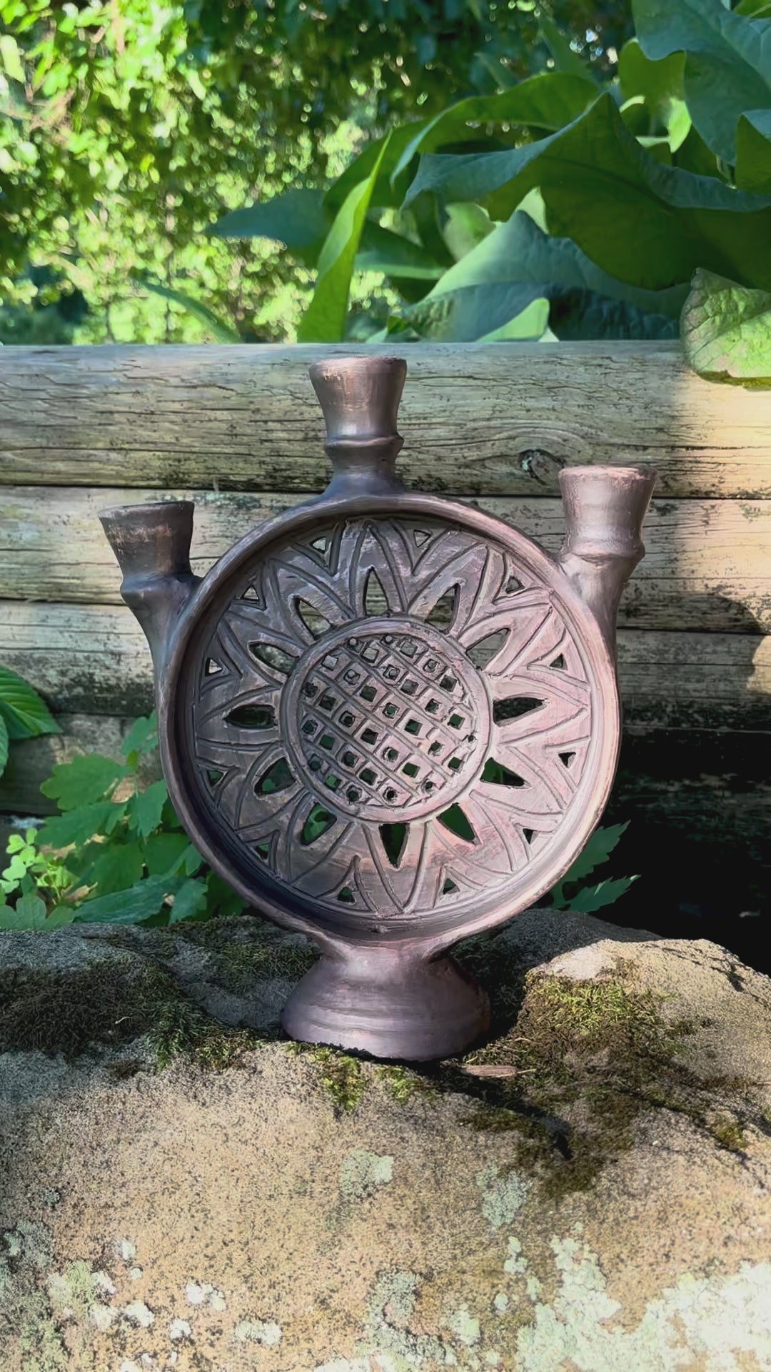 Solstice Ceramic Candle Holder — 10 inches