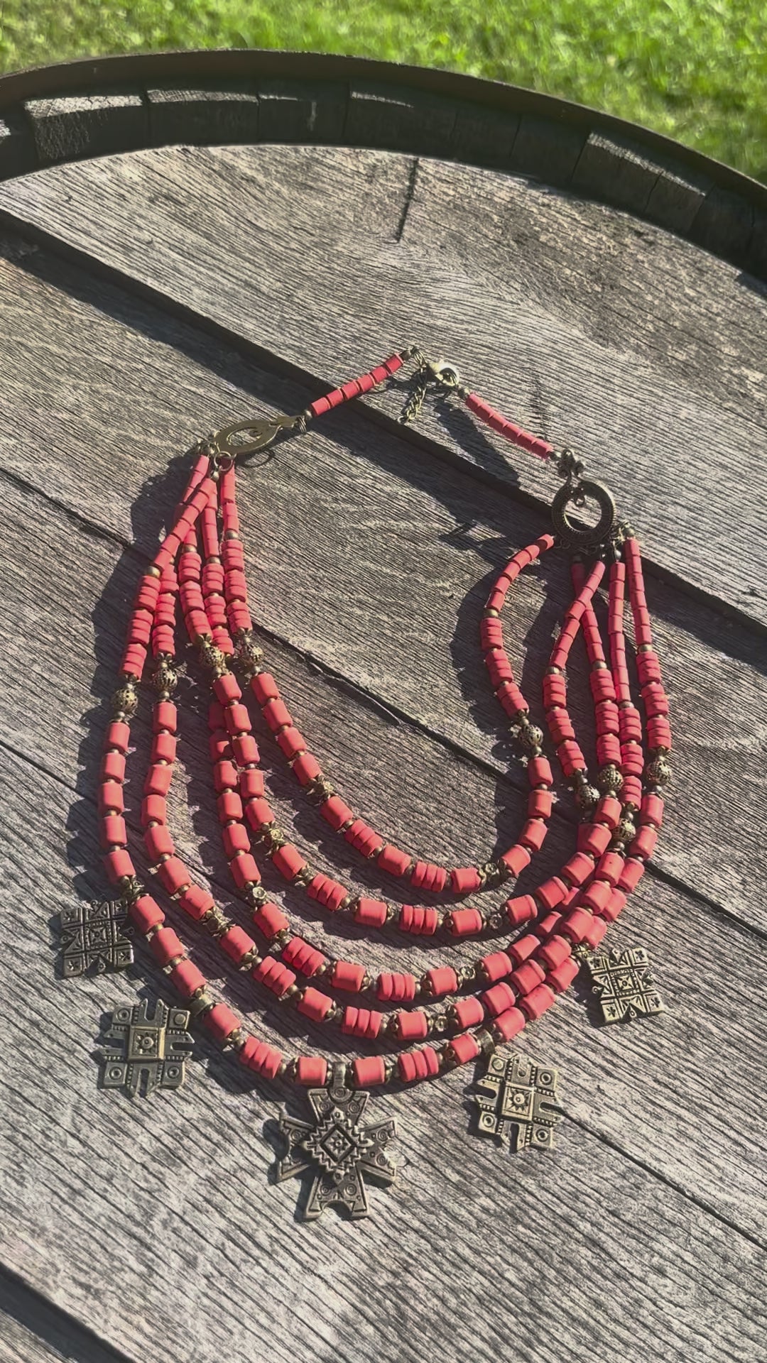 Ceramic & Brass Statement Necklace
