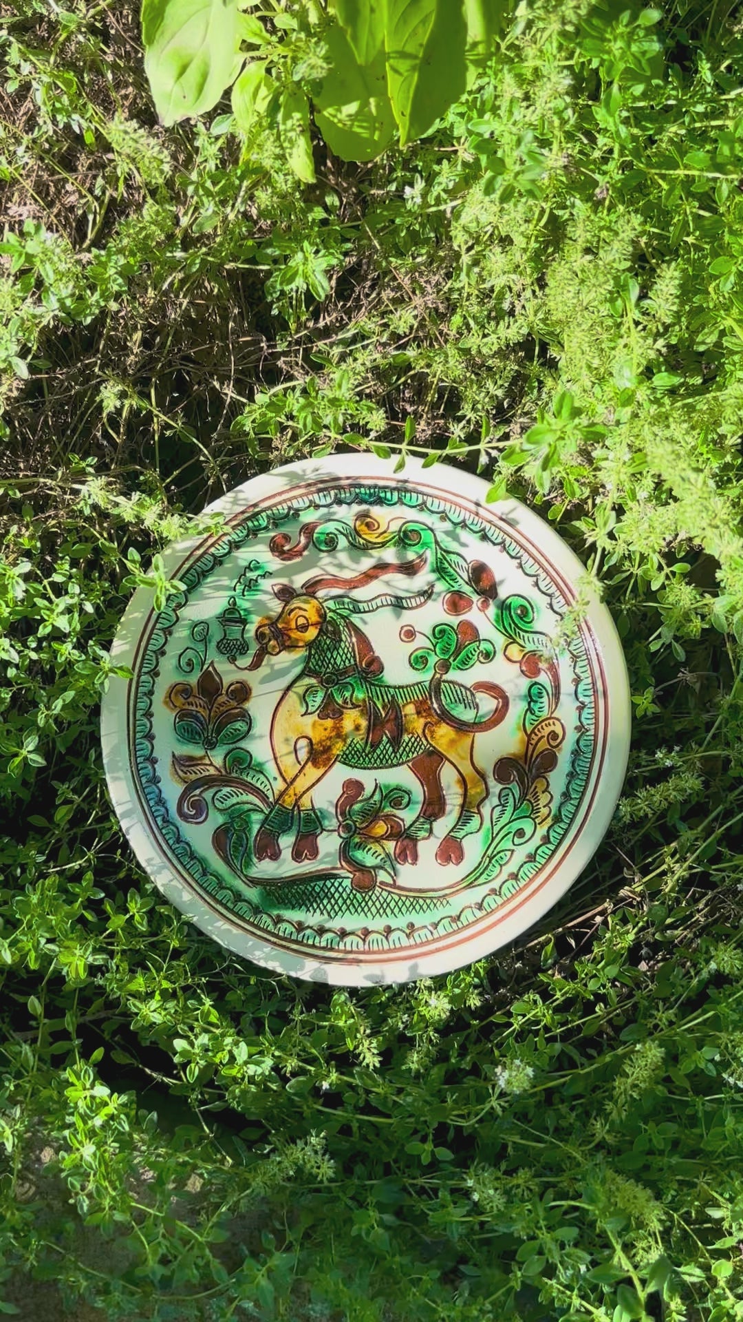 Kosiv Ceramic Decorative Plate – "The Horse"